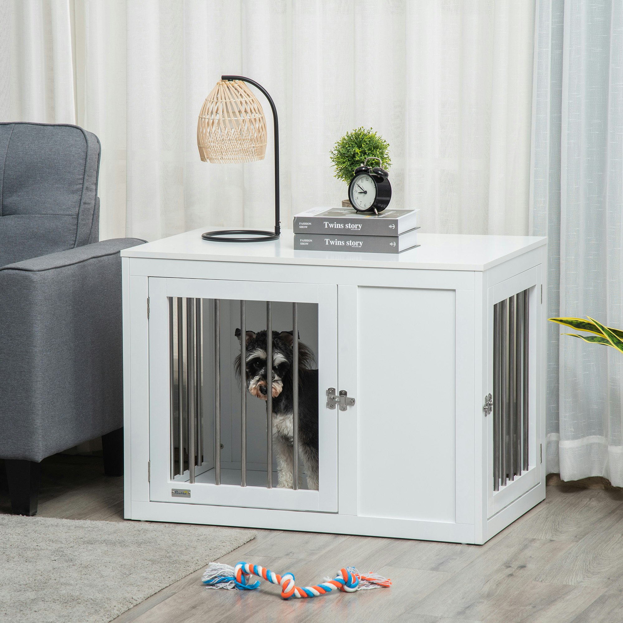 B&Q - Furniture-Style Dog Crate End Table W/ 2 DoorsFor Medium Dogs - Image 4