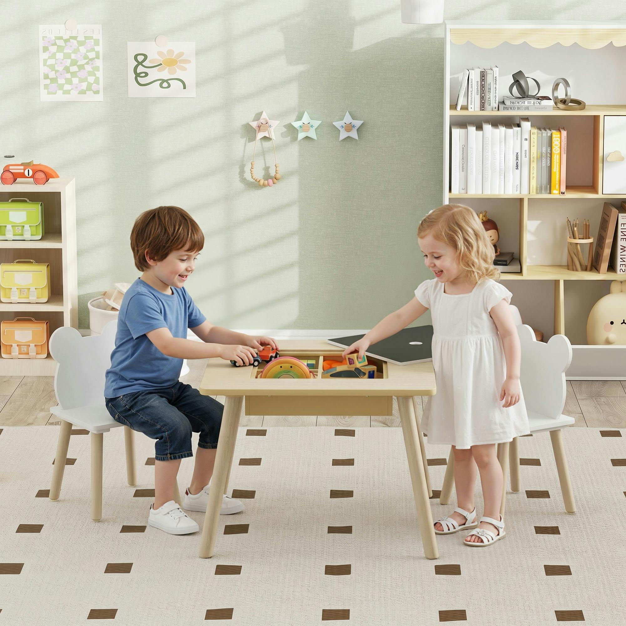 Rackhams 3-Piece Toddler Table And Chairs Set For Nursery, Playroom