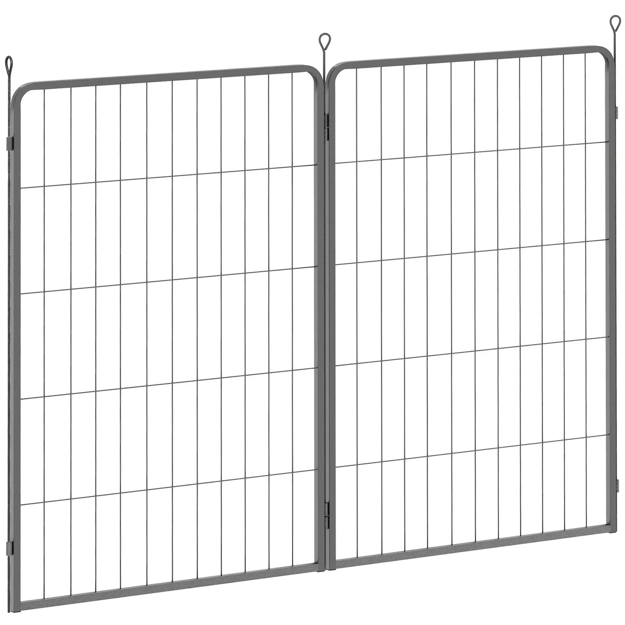 PawHut Large Dog Pen - Steel - Black - Image 7