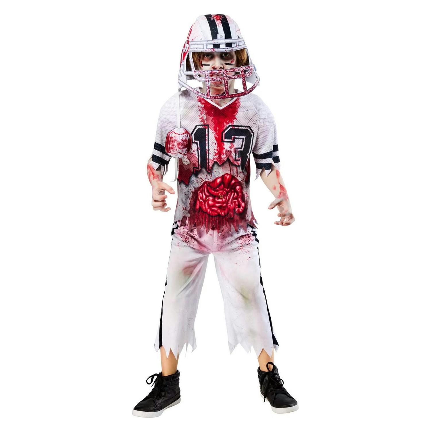 Bristol Novelty Unisex White/Red Adult Zombie Football Player Costume Set - Xl