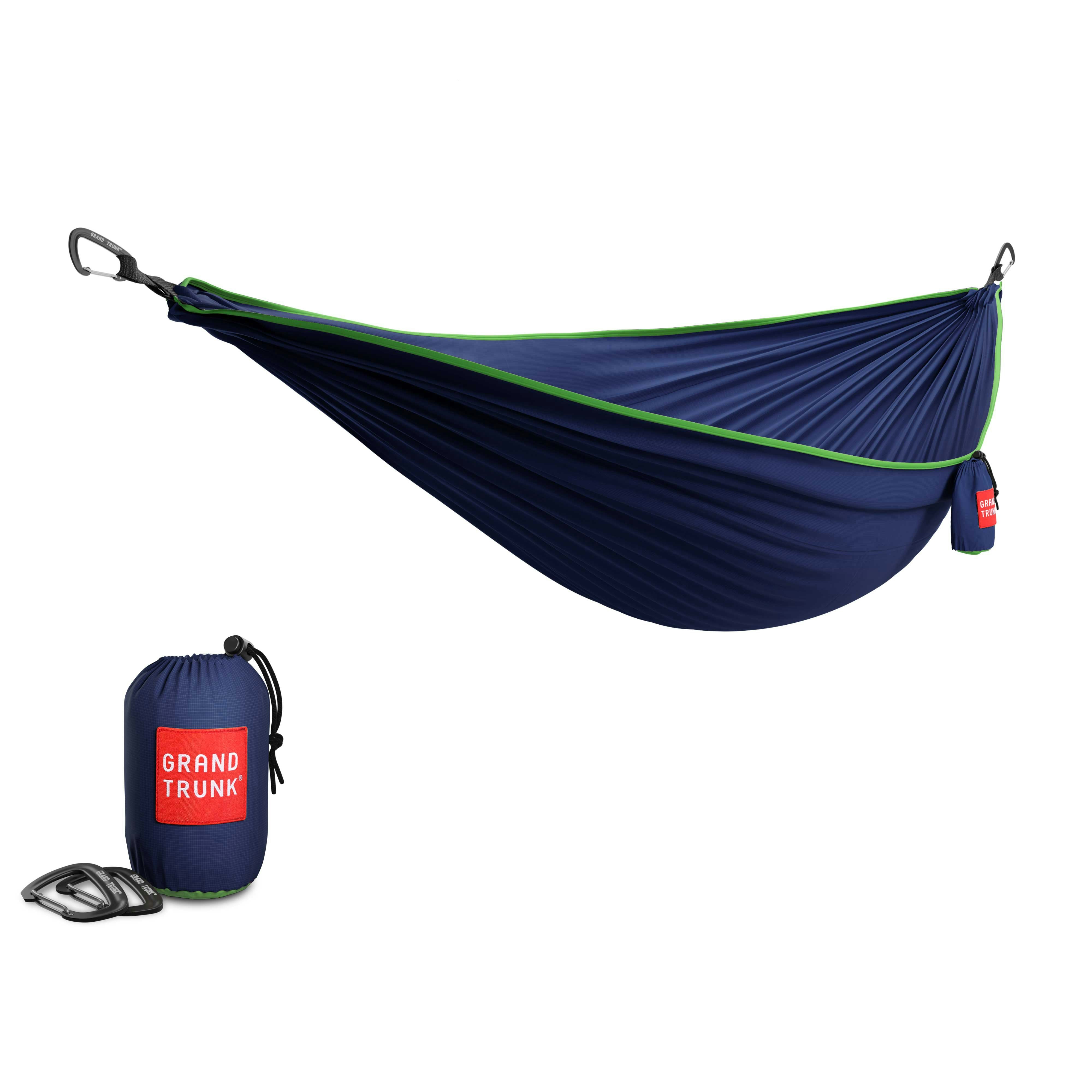 Rackhams Green Trunktech™ Double Hammock Solid Colour - Navy / Lime