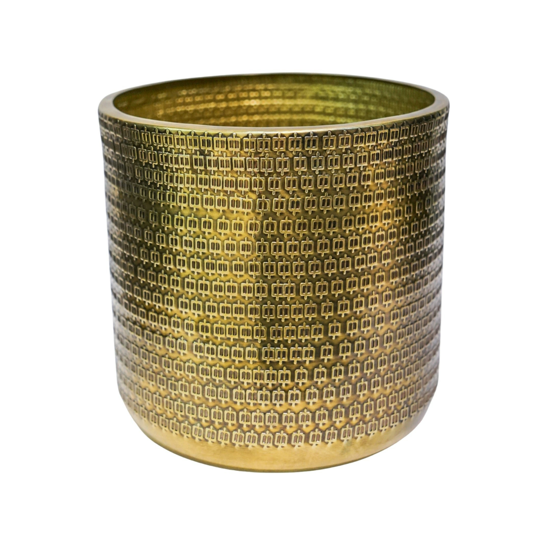 Rackhams Gold Solis Embossed Planter - 17Cm