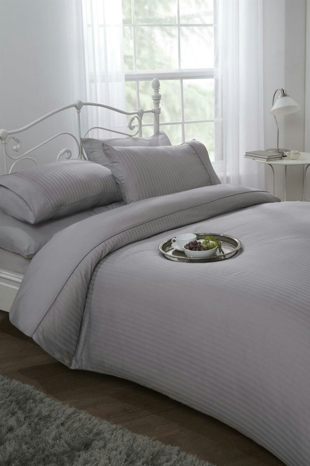 Emma Barclay Silver Ritz 300Tc Hotel Quality Duvet Cover Sets - Double