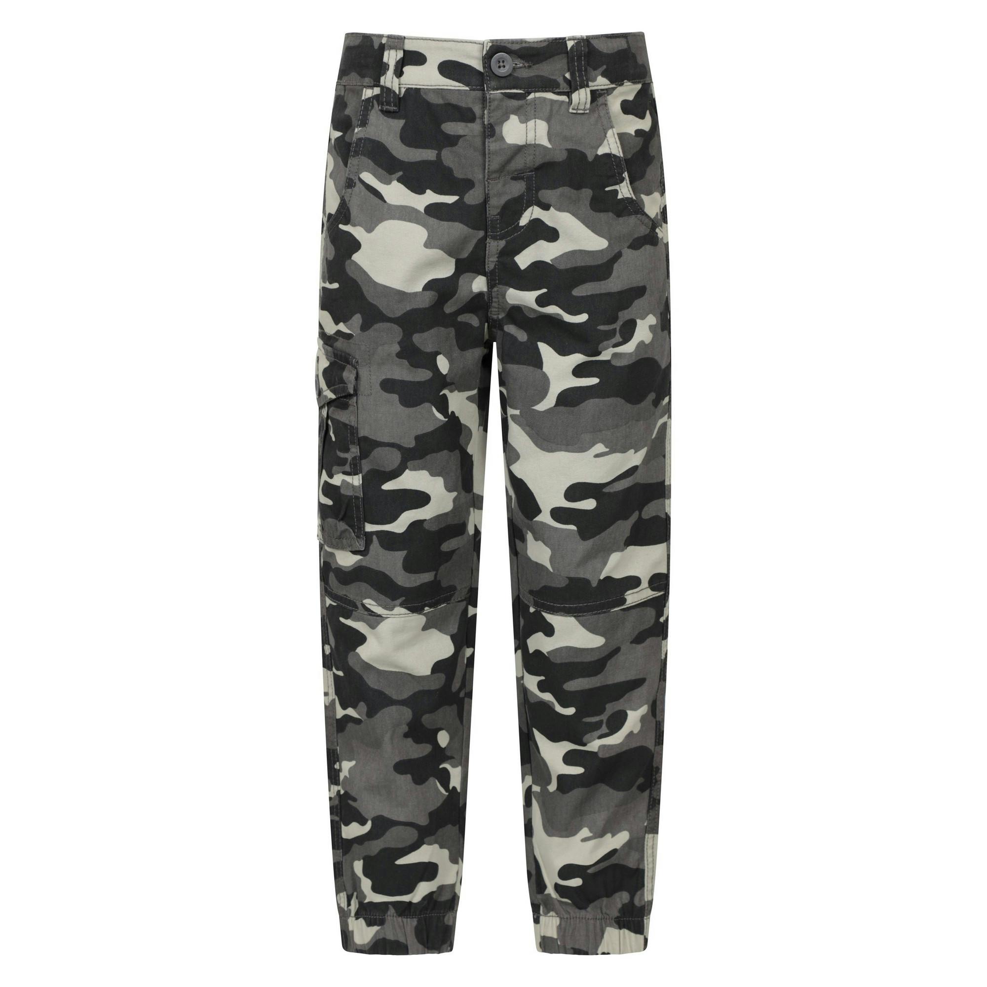 Mountain Warehouse Boys Black Camo Cargo Trousers - 11-12 Years - 100% Mixed