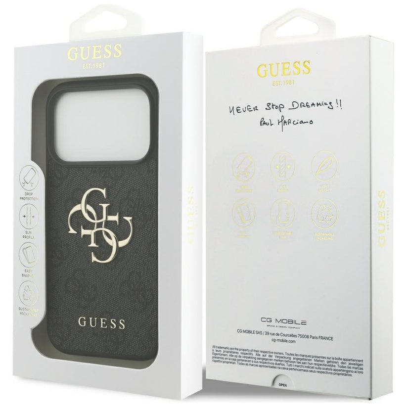 Guess Black 4G Big Logo Case For Iphone 17 Pro Max 6.9" - Guhcp17x4gmggr