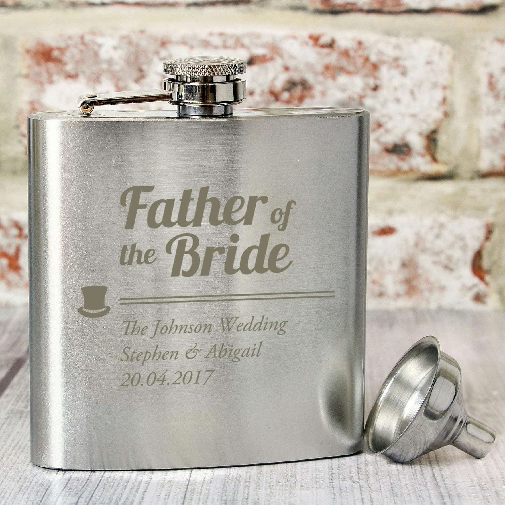Personalised Memento Company Personalised Father Of The Bride Hip Flask