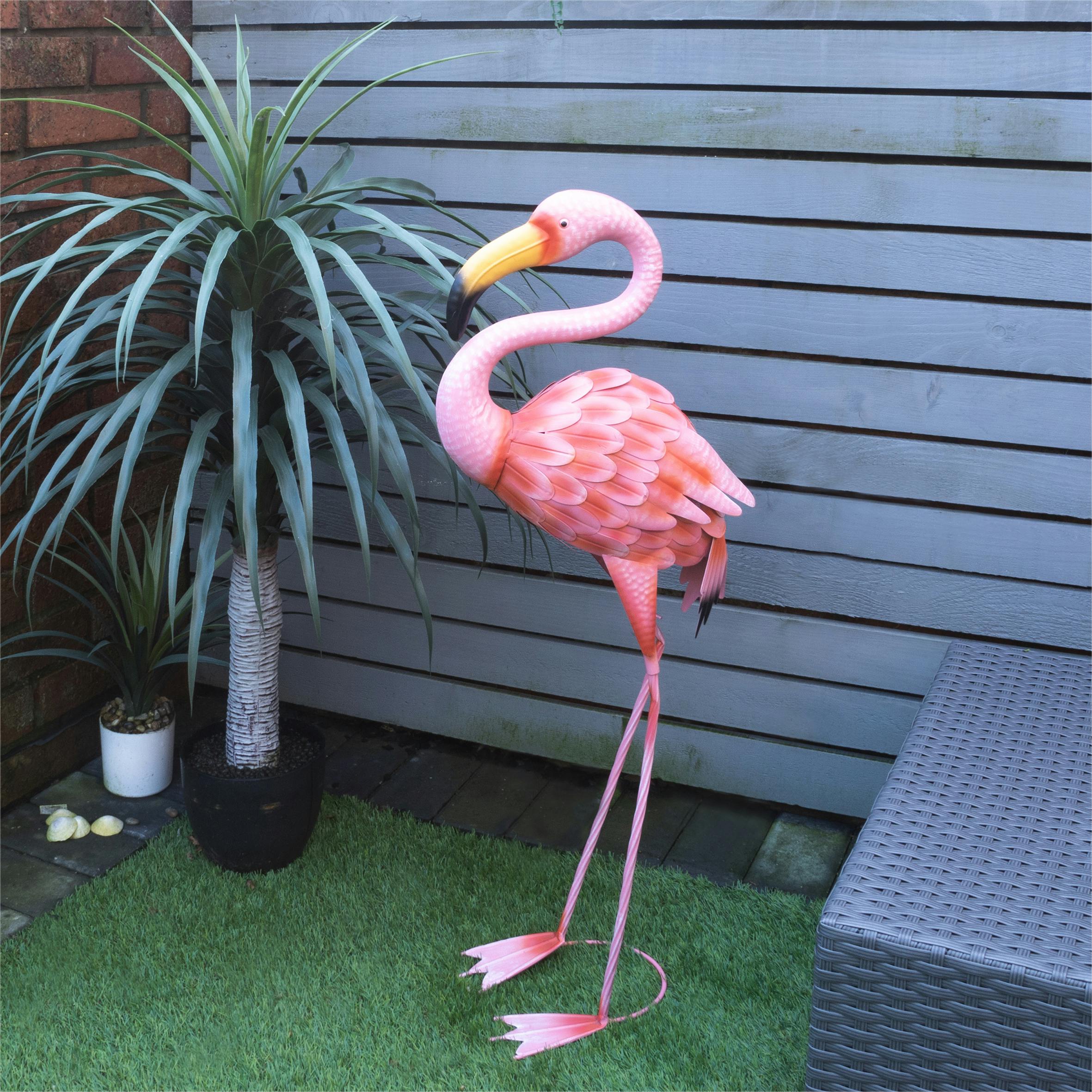 St Helens Metal Flamingo Garden Ornament 89Cm Height