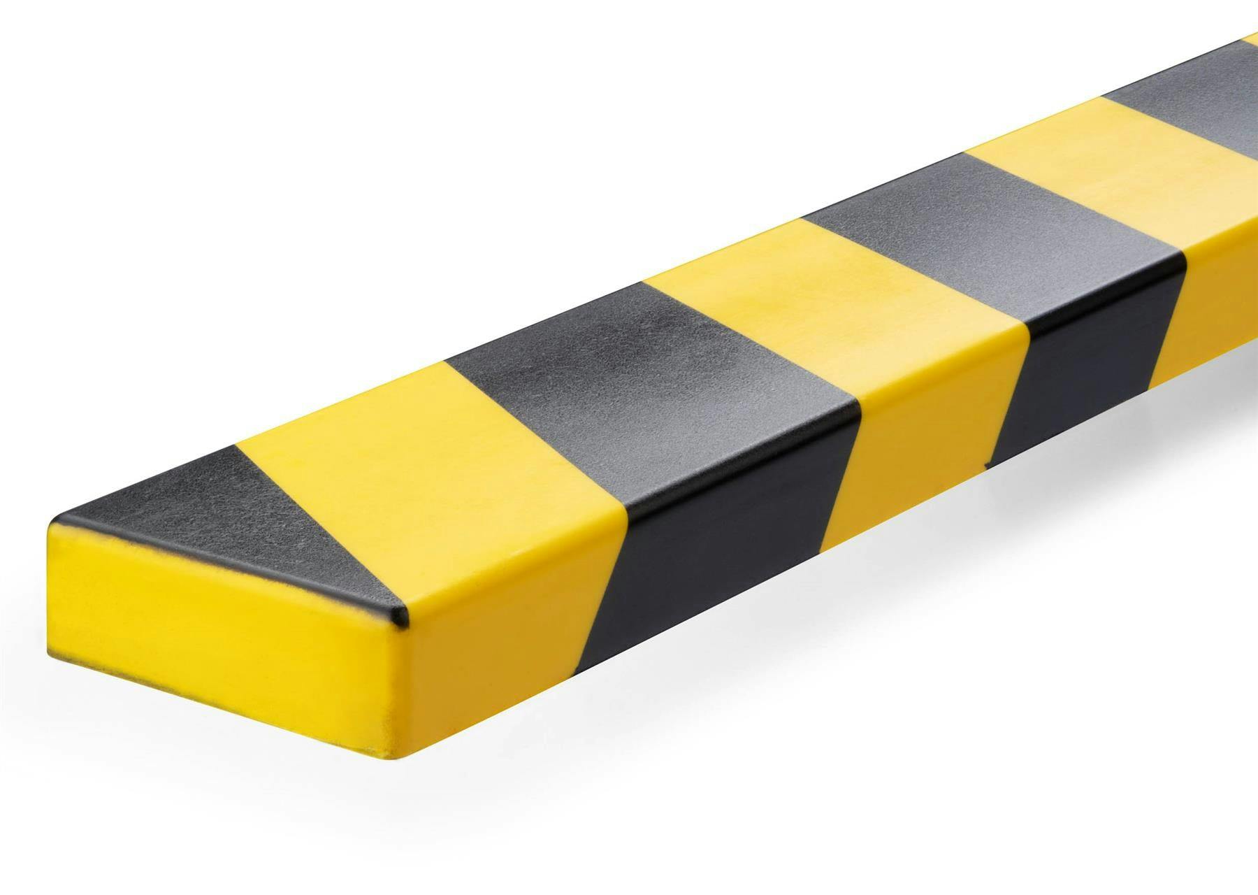 Rackhams Yellow/Black Adhesive Warning Impact Protection Profiles S20 | 1 Metre | 5 Pack