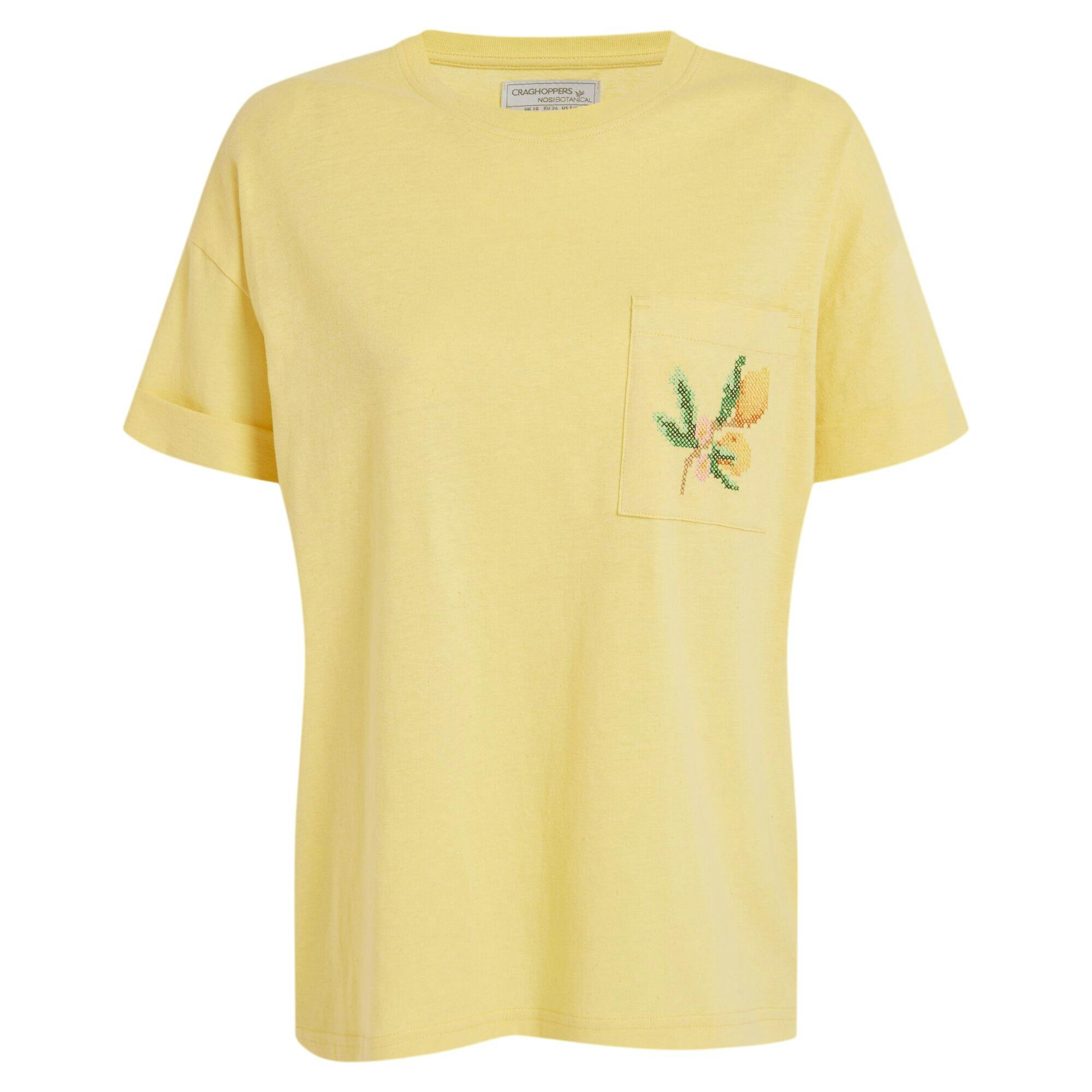 Craghoppers Women's Citrus T-Shirt - Pale Daffodil - 10 Uk - Pale Daffodil - 85% Cotton/15% Linen