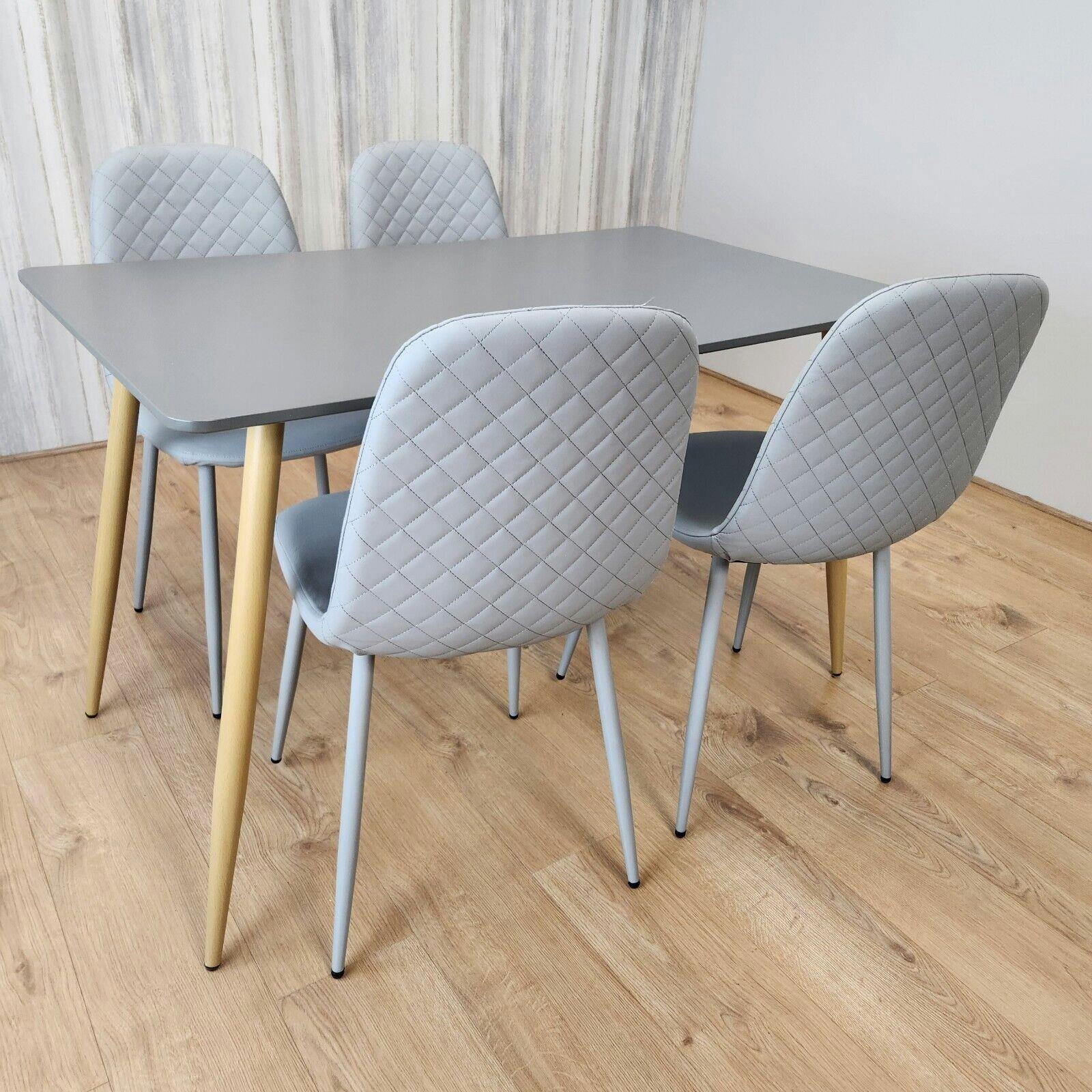 Kosy Koala Unisex Grey Dining Table Set With Chairs Dining Room & Kitchen Table Set Of In Size 4 - Image 4