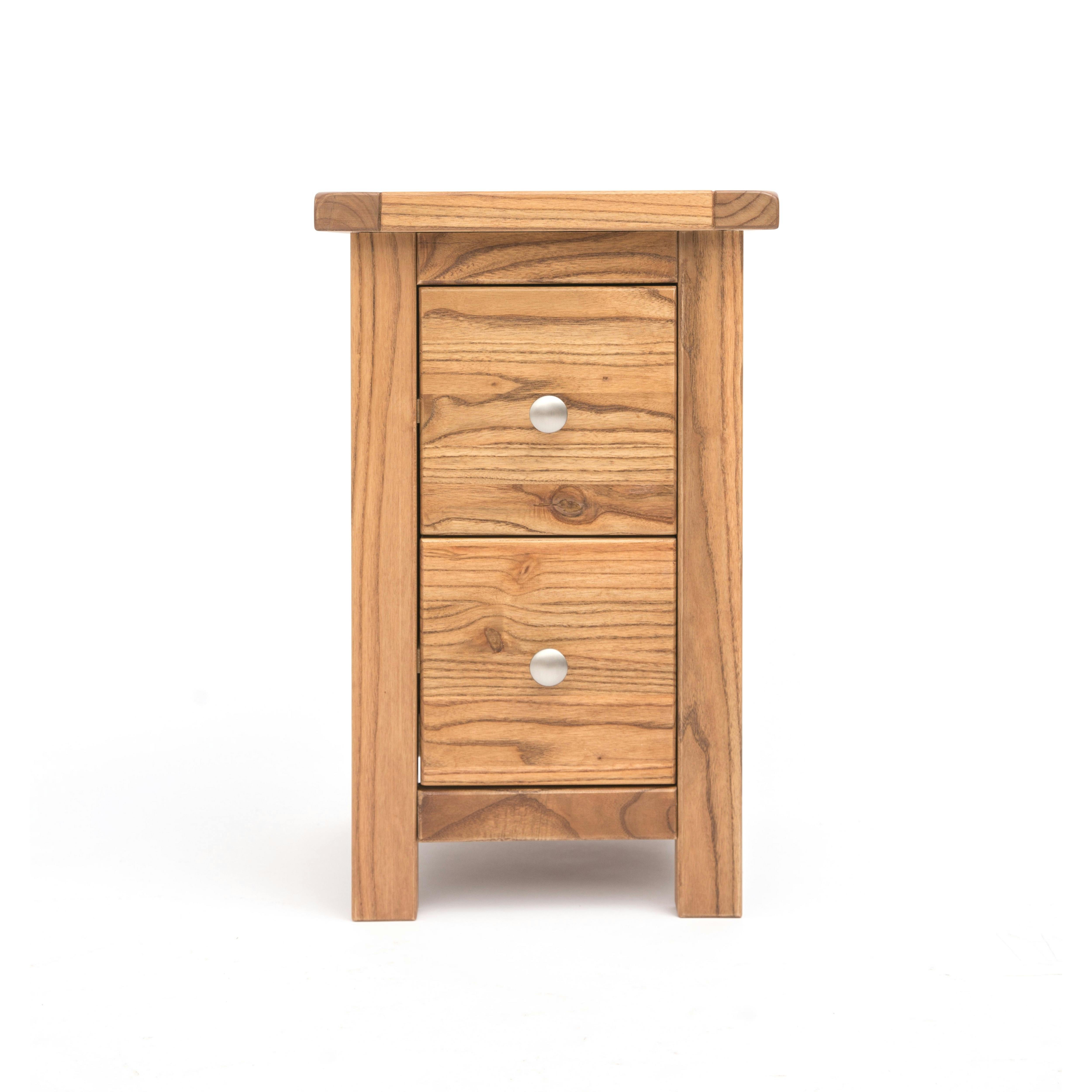 Cabinet Bits Trivento 2 Drawer Petite Bedside Table - Light Wood / 32Cm - Image 3