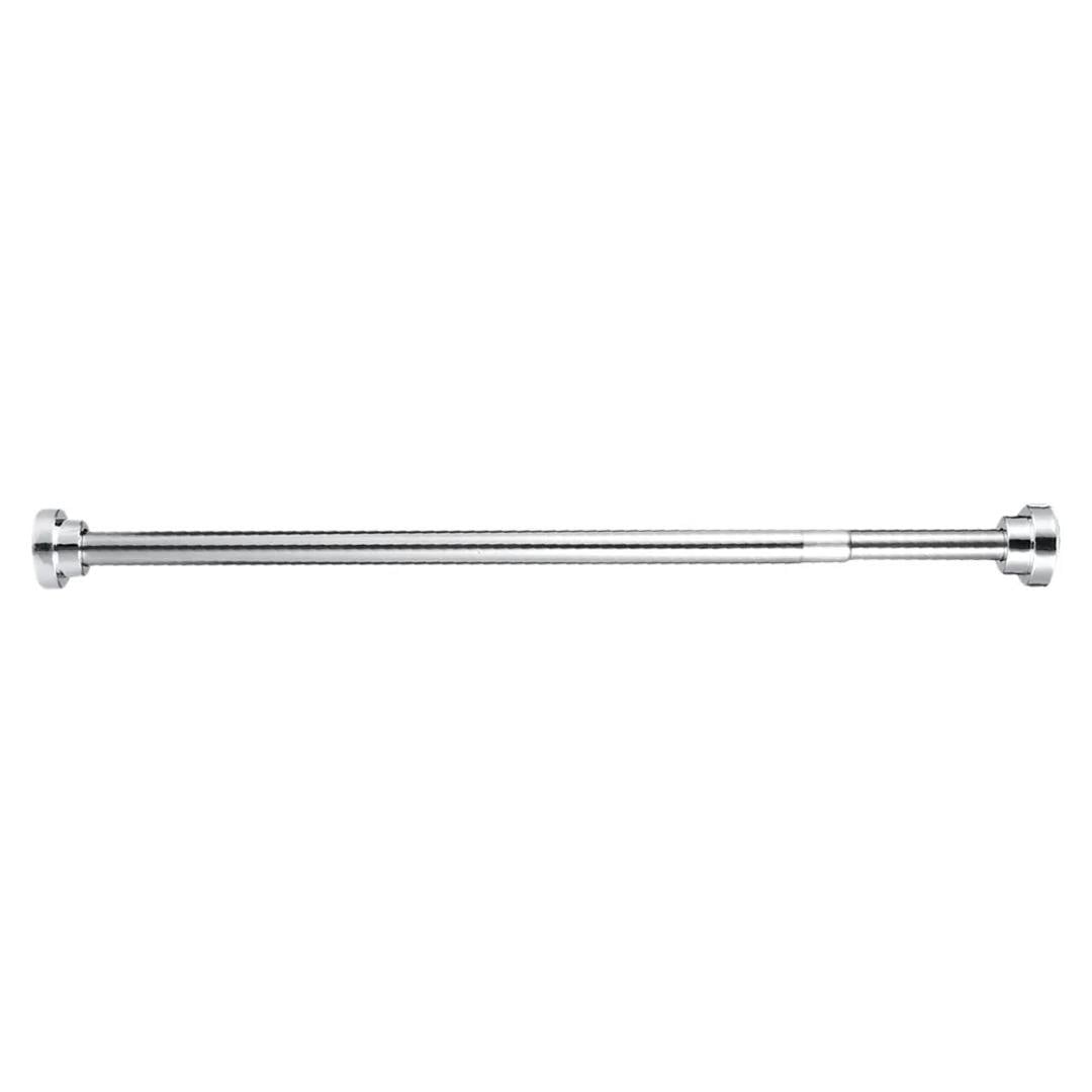 Rackhams Silver Extendable Telescopic Shower Curtain Rail Pole 74-132Cm Diameter 25Mm - Metal