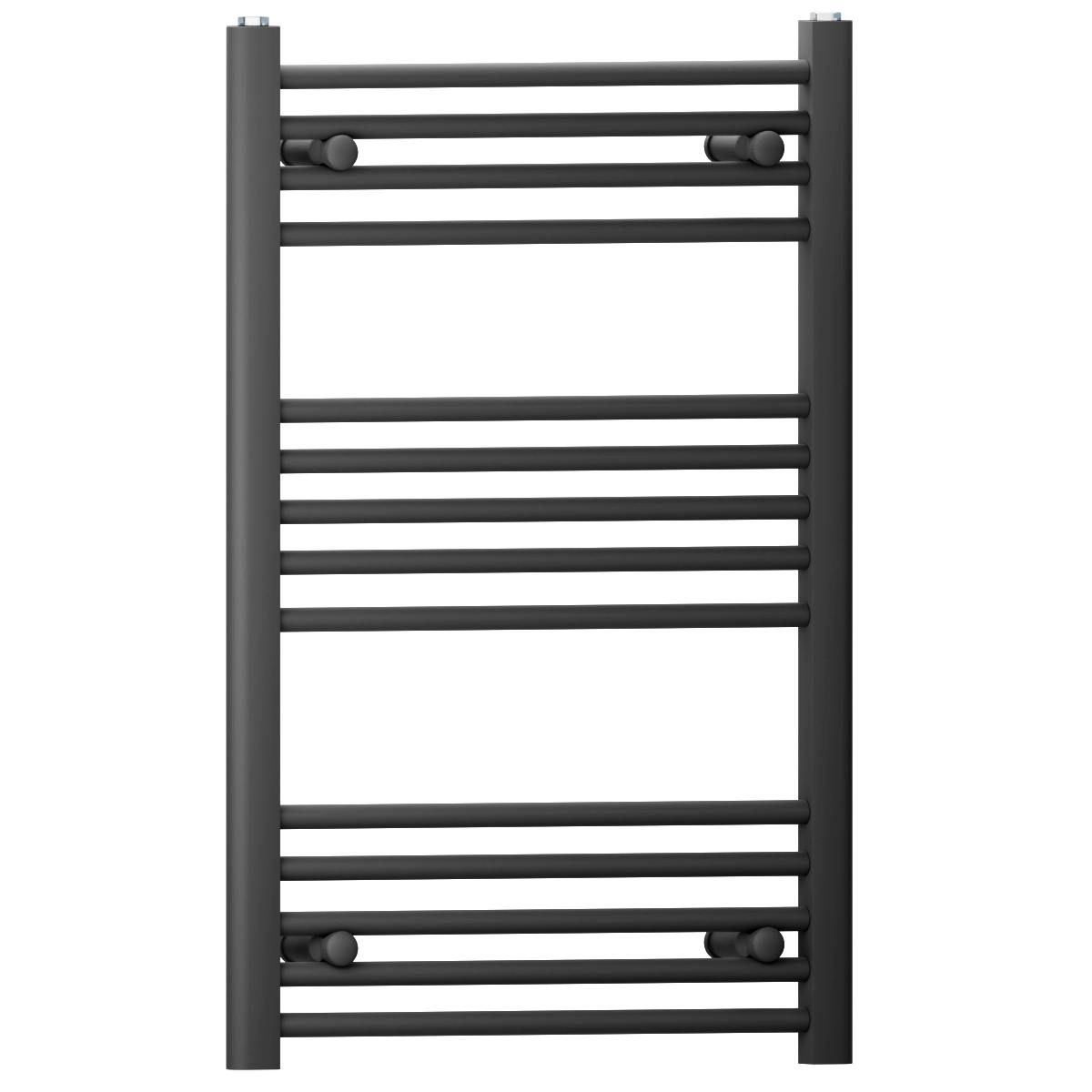 Myhomeware Black 450 Mm X 800 Mm Flat Straight Heated Bathroom Towel Rail Radiator For Central Heating Stylish Designer