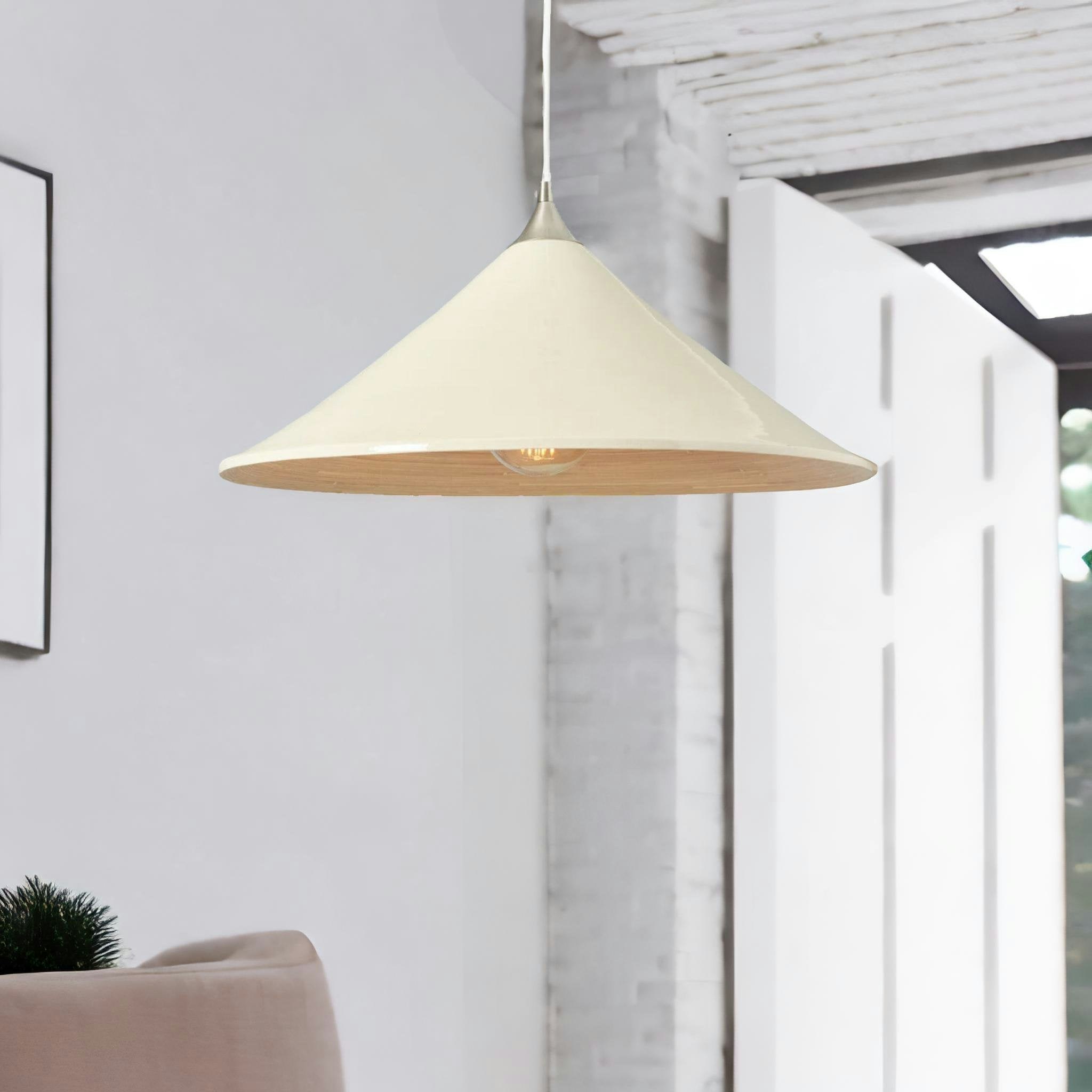 Bmbo Light/Brown Wooden Large Dome Ceiling Pendant Shade Natural