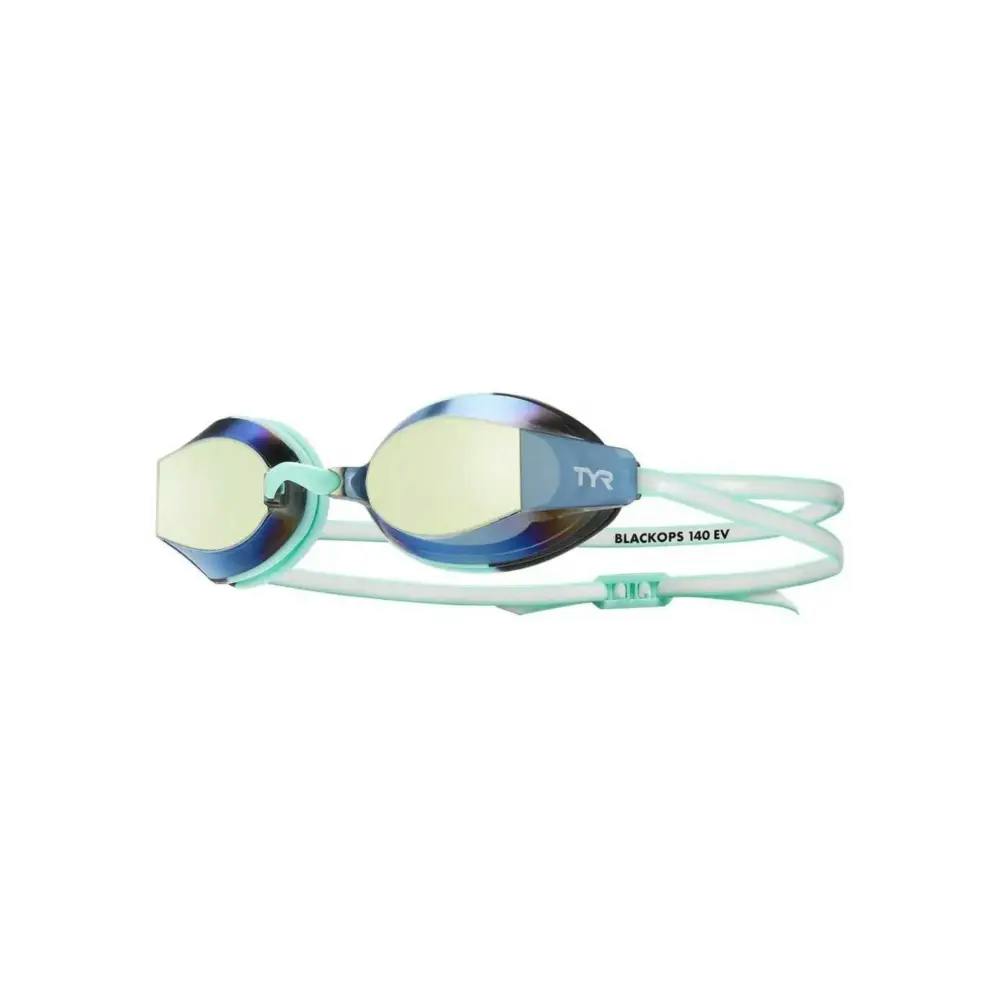 Tyr Women's Black/Blue/White Ops Ev Racing Goggle - Mirrored Lens