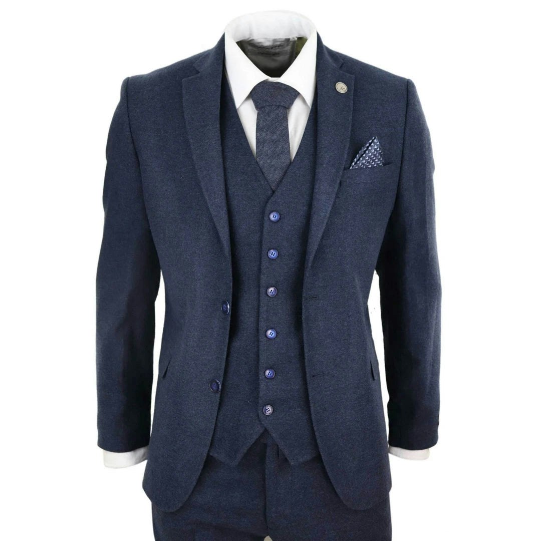 Truclothing Men's Stz21 - Wool Tweed Suit 3 Piece Authentic 1920S Classic - 52" Jacket 46" Trousers