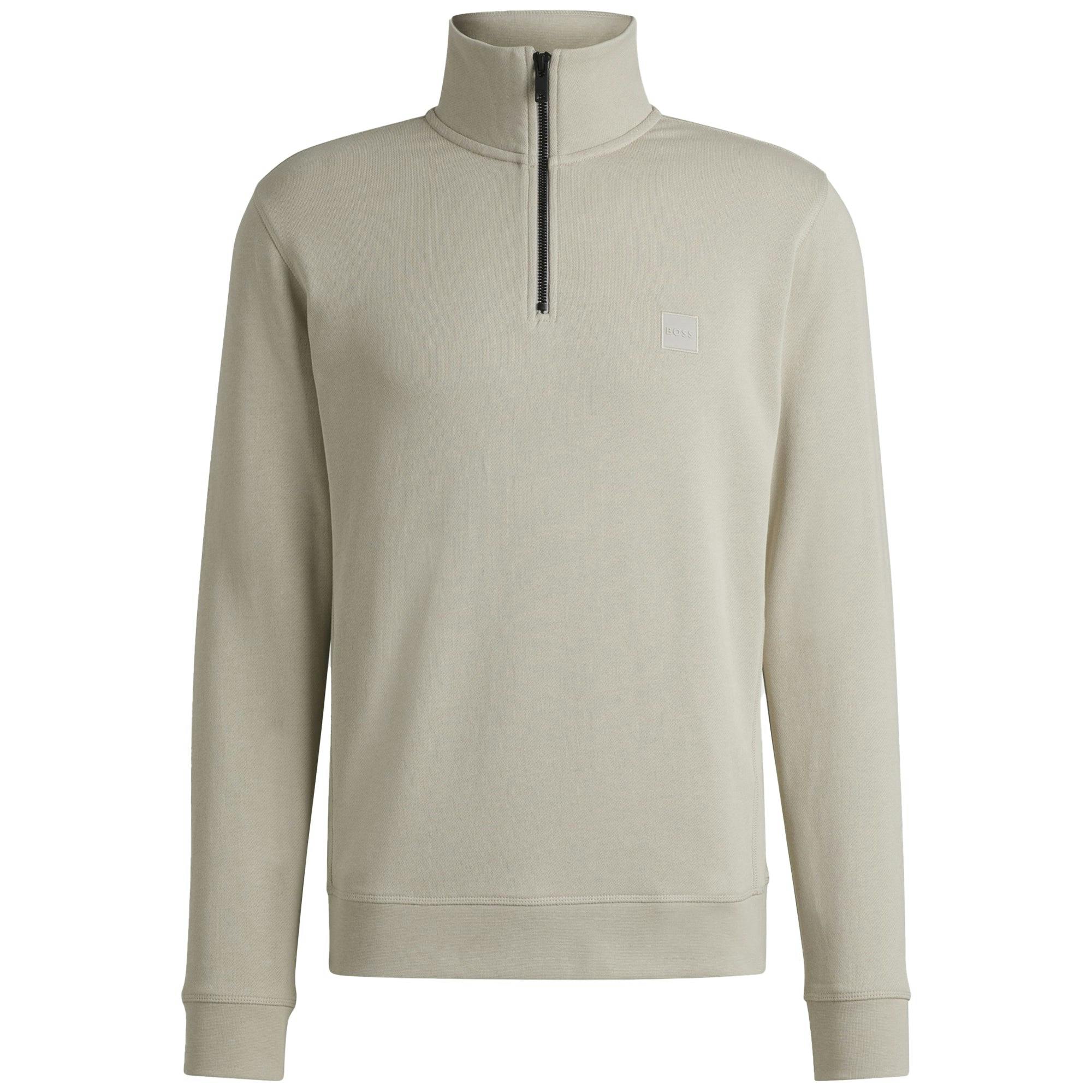 Boss Men's Light/Beige Zetrust 1/4 Zip Sweat - Small