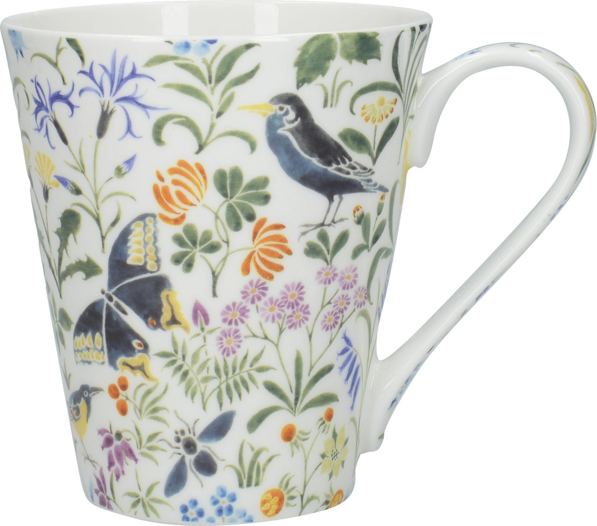 Rackhams Victoria And Albert Bee Garden Conical Mug - Multicolour - Bone China - Mug