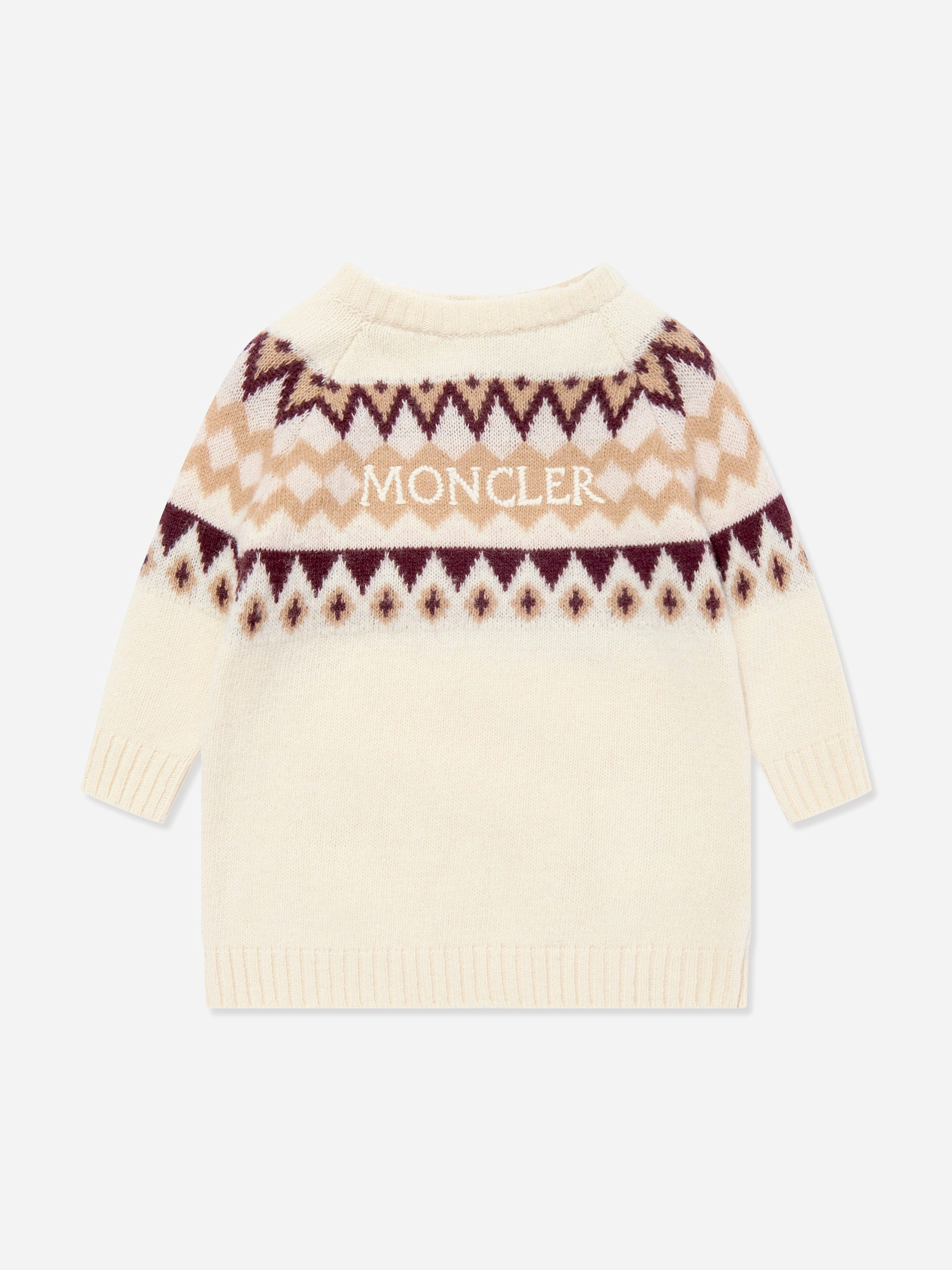 Moncler Enfant Women's Ivory Baby Girls Wool Knitted Dress In - 12 - 18 Mths