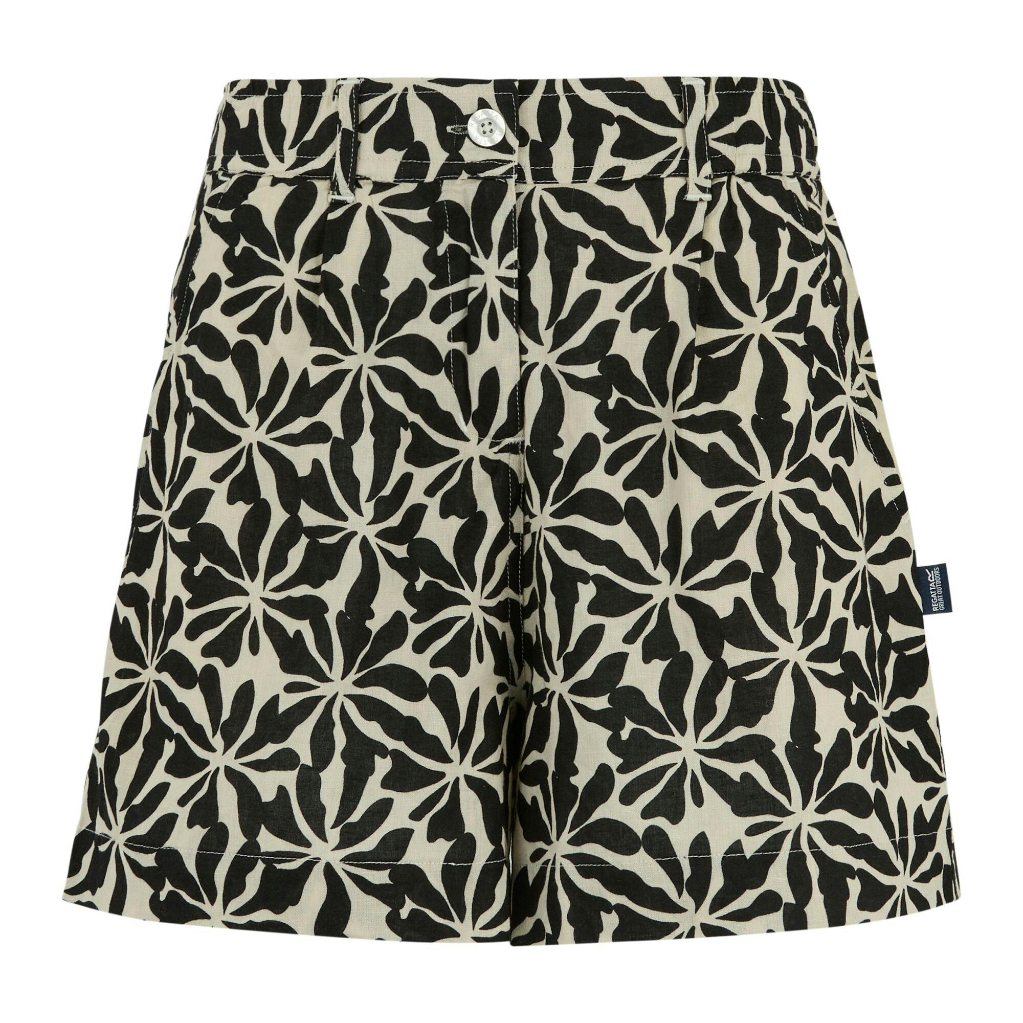 Regatta Women's Beige Sabelle Abstract Floral Shorts - 8 Uk - 50% Lyocell/50% Viscose
