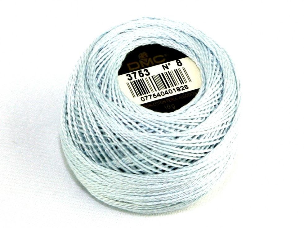 Dmc Blue Size 8 Cotton Perle Thread 80M Suitable For Embroidery - Per 10 Gram Ball - 3753 |