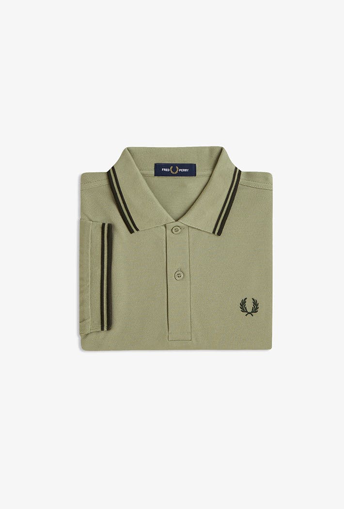 Fred Perry Men's Green Twin Tipped Polo Shirt - Size 42 - Image 3