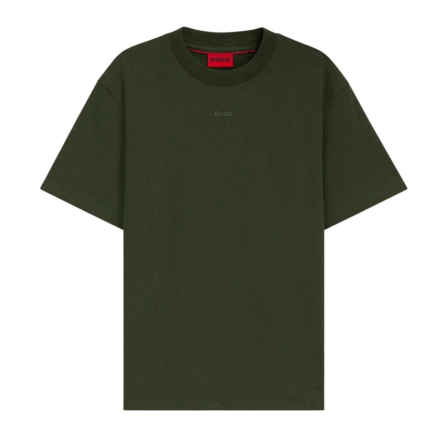 Hugo Boss Men's Dark/Green Heavyweight Relaxed Fit T-Shirt - Xs - 100% Cotton