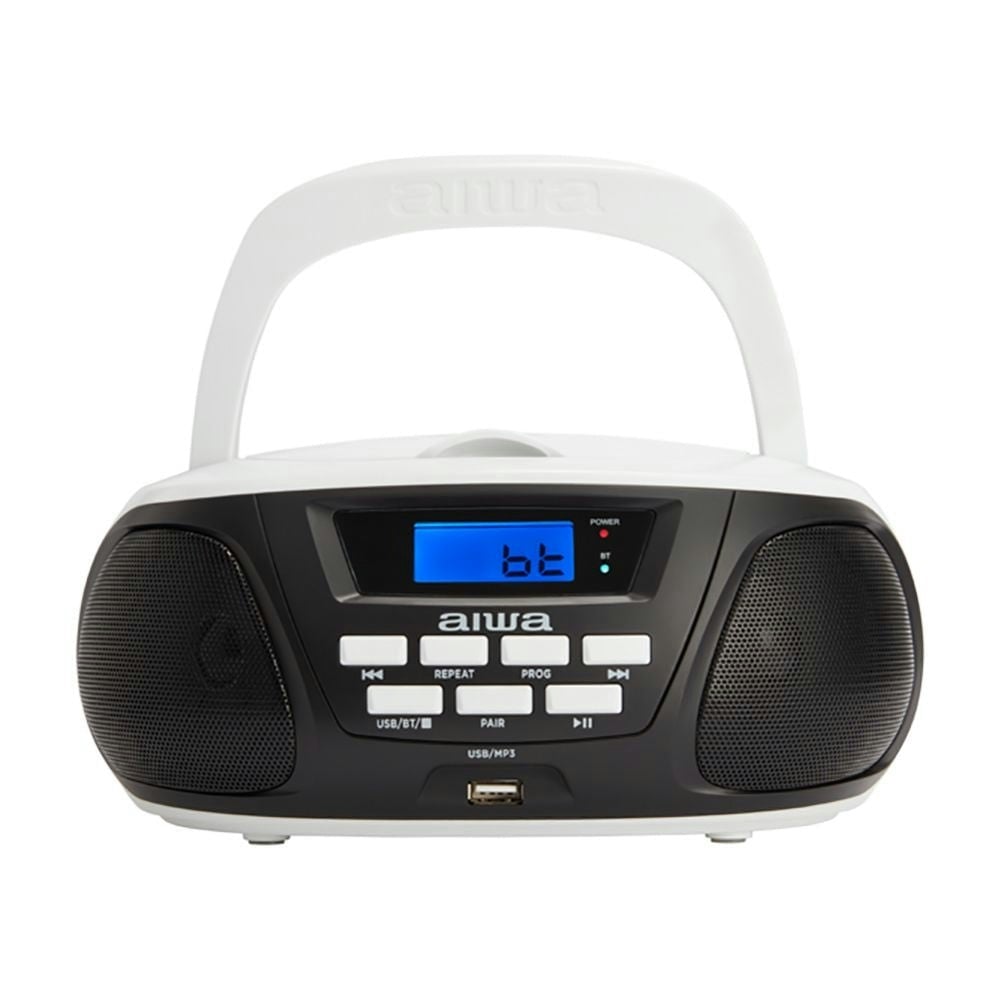 Aiwa Black/White Bbtu-300 Boombox Portable Cd Radio