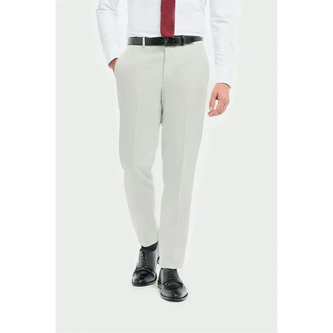 House Of Cavani Men's Grey Tropez - Formal Trousers - 46W 32L