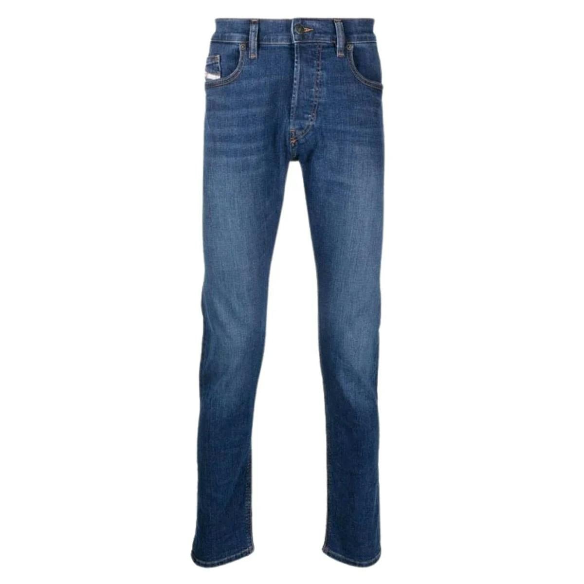 Diesel Men's Blue D-Luster Washed Plain Jeans - 28R - 99% Cotton/1% Elastane