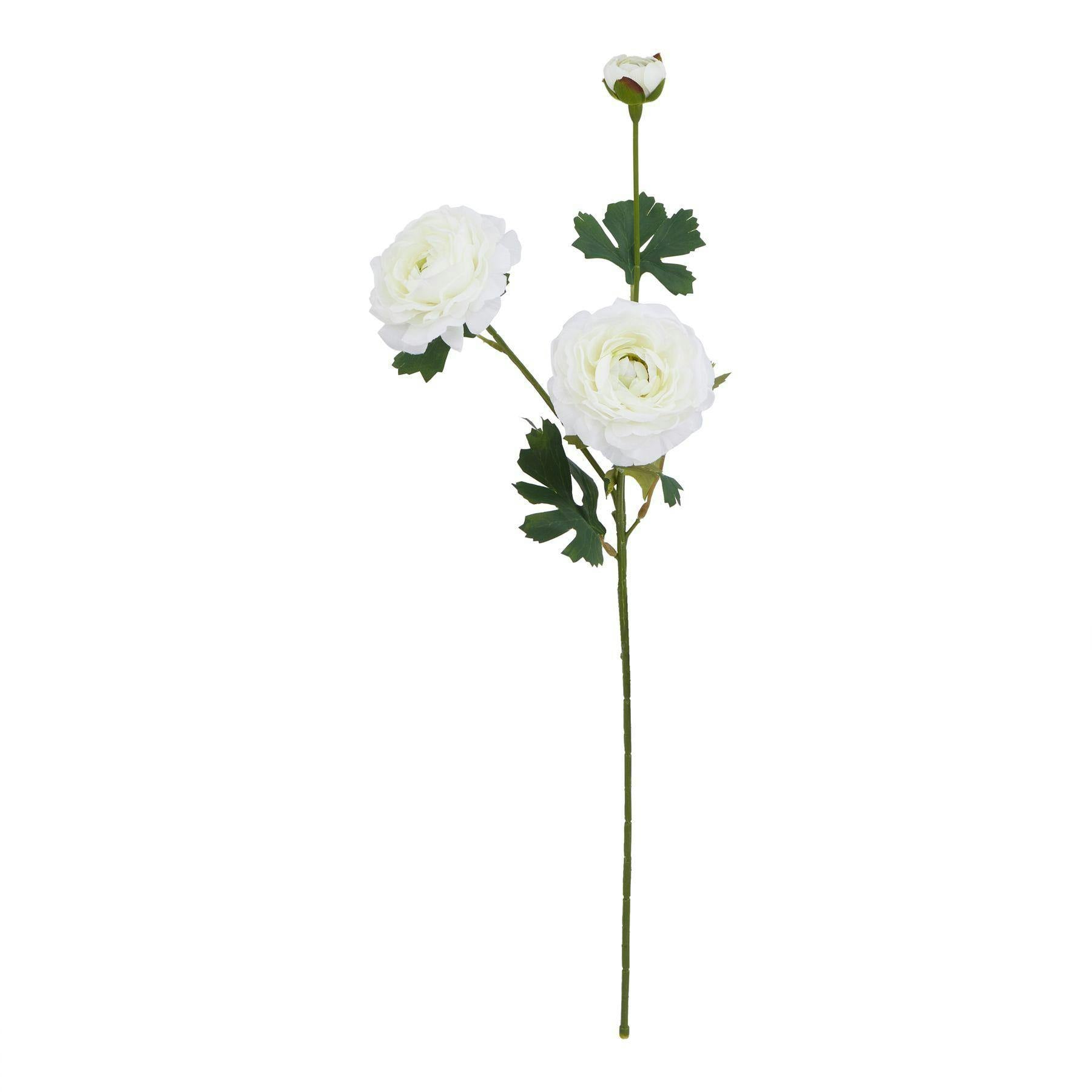 Hill Interiors The Natural Garden Collection Ranunculus Artificial Flower - White - Image 3