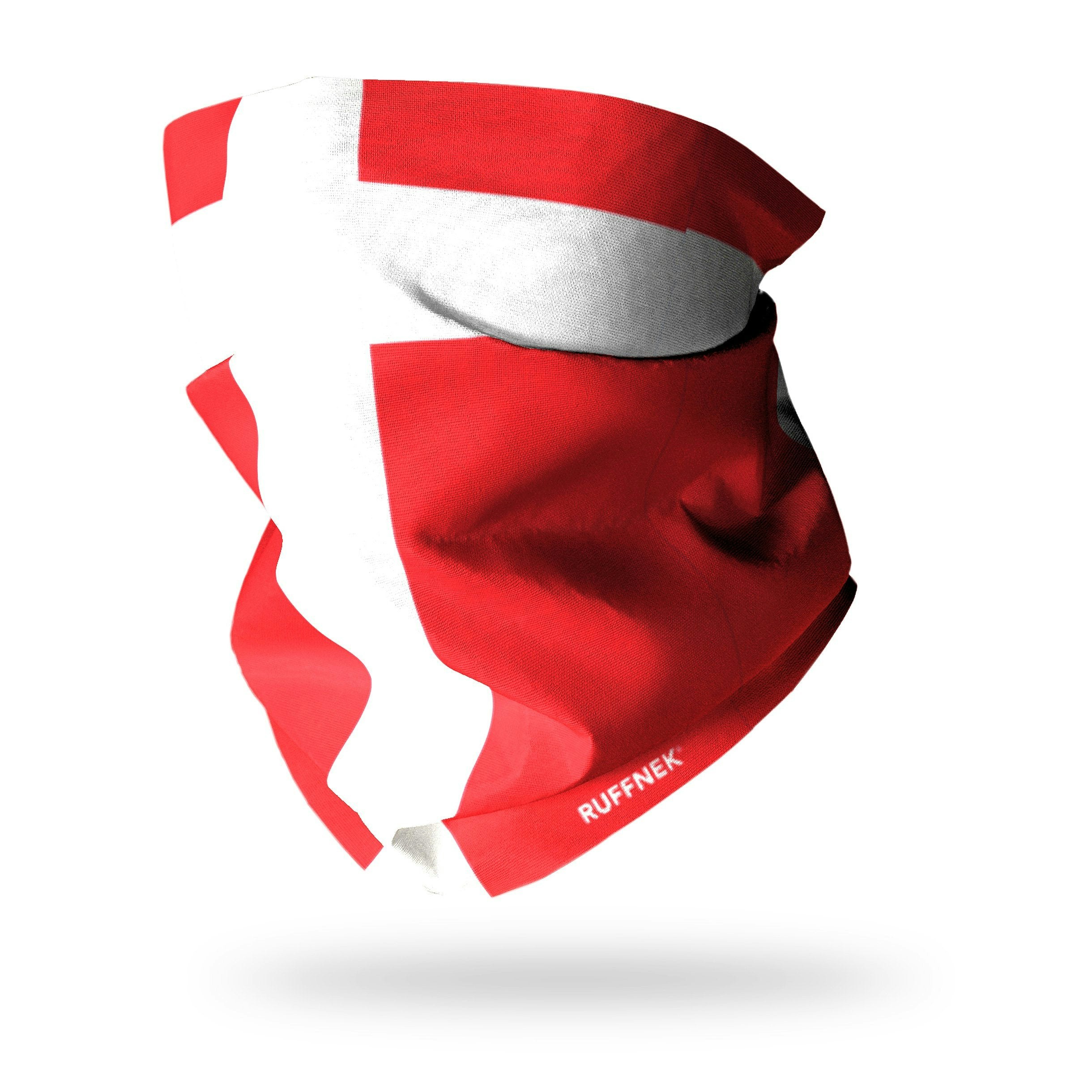 Ruffnek Men's Red/White Flag Of Denmark Snood Scarf
