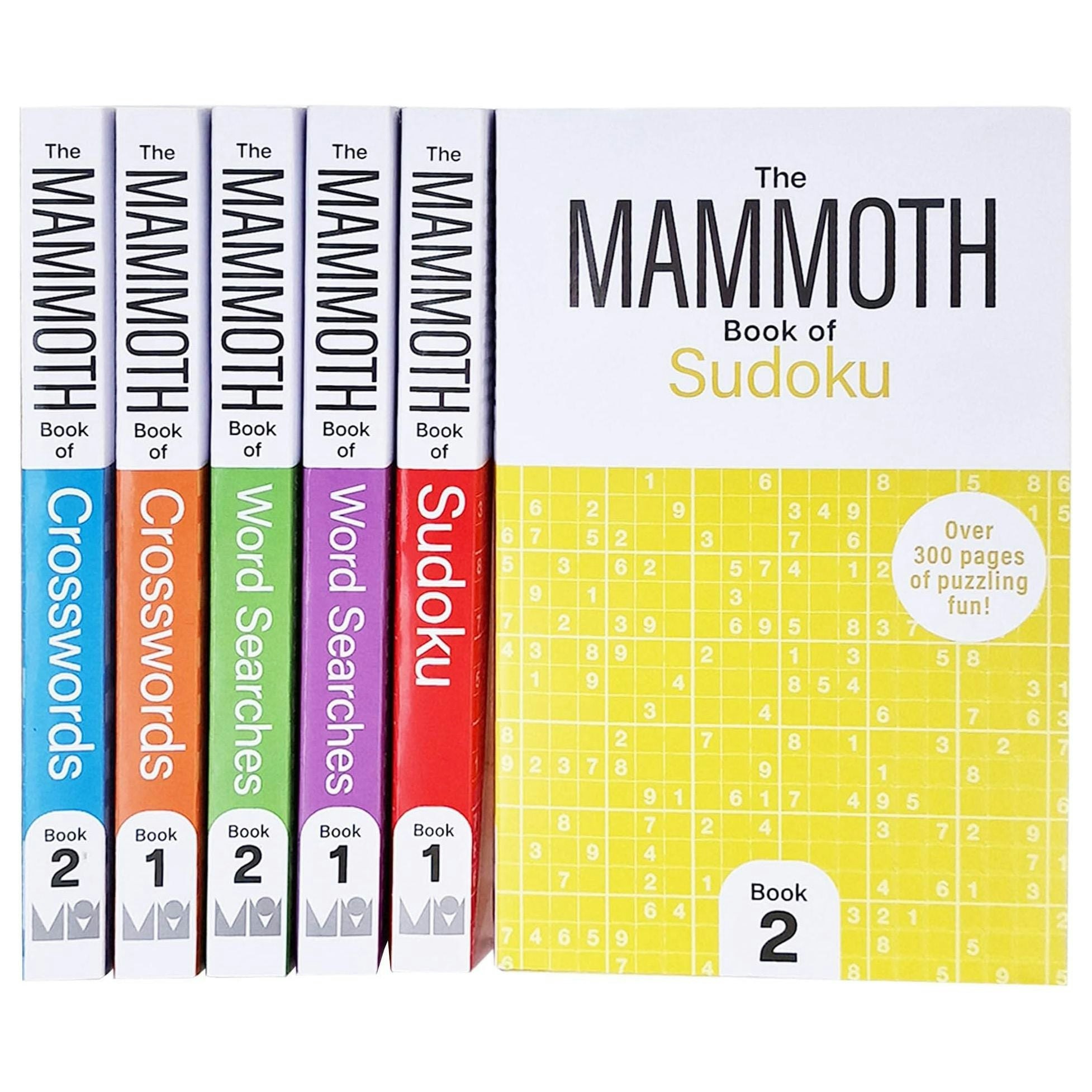 Michael O'mara The Mammoth Book Of Crosswords, Word Searches And Sudoku 6 Book Set