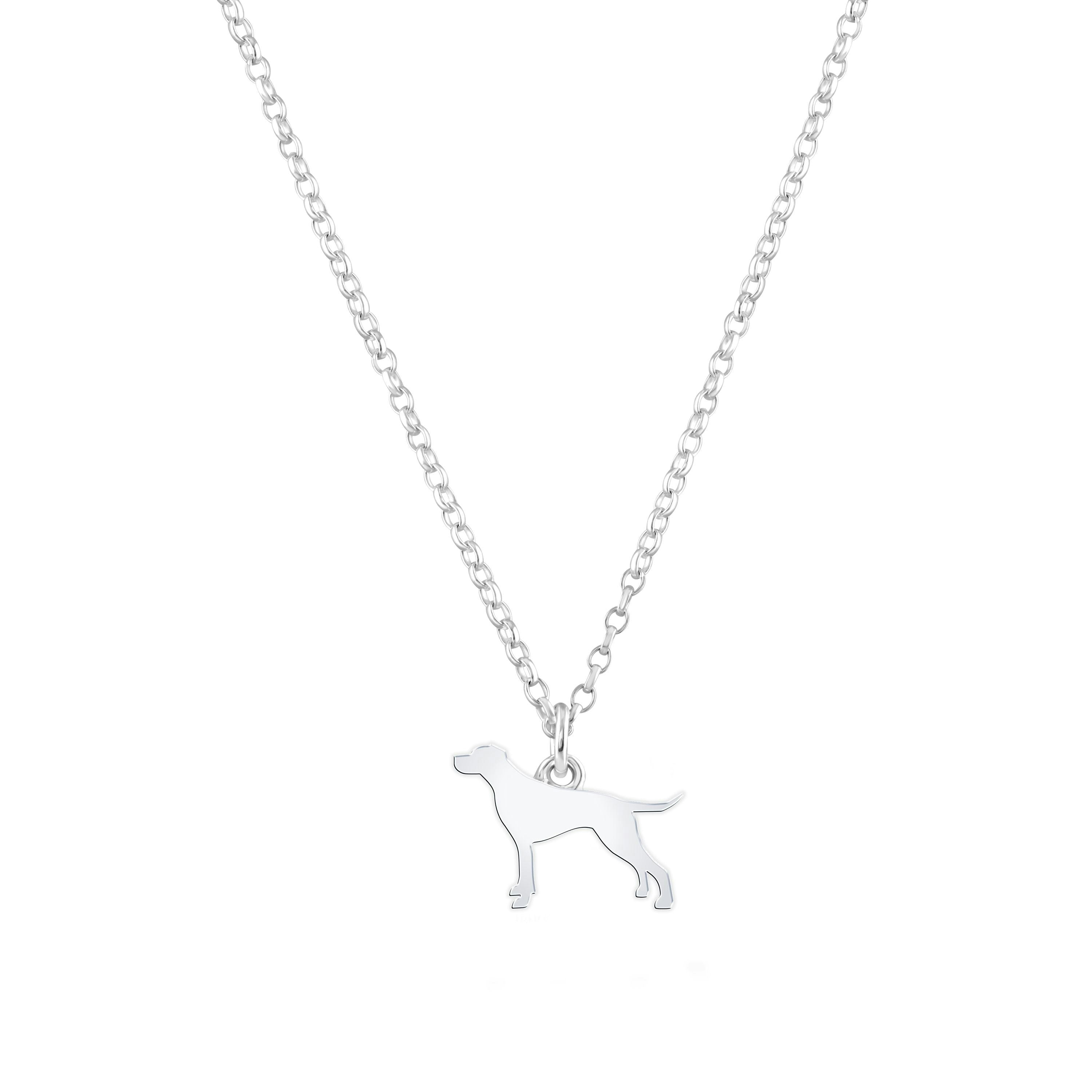 Mylee London Silver English Pointer Silhouette Necklace - Personalised - Yes