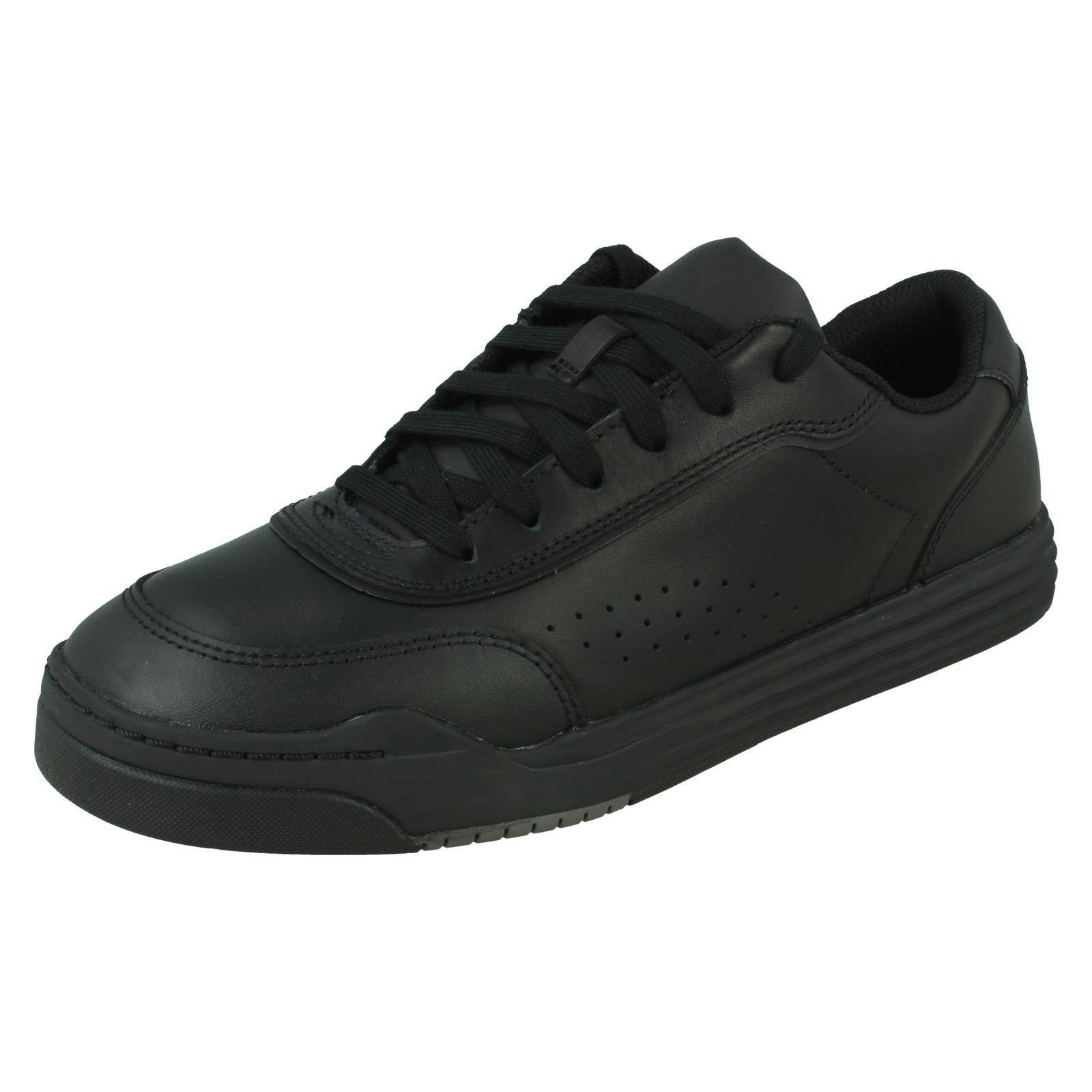 Clarks Boys Black Lace Up School Shoe Urban Solo O - Leather - Uk 4.5 Child - F