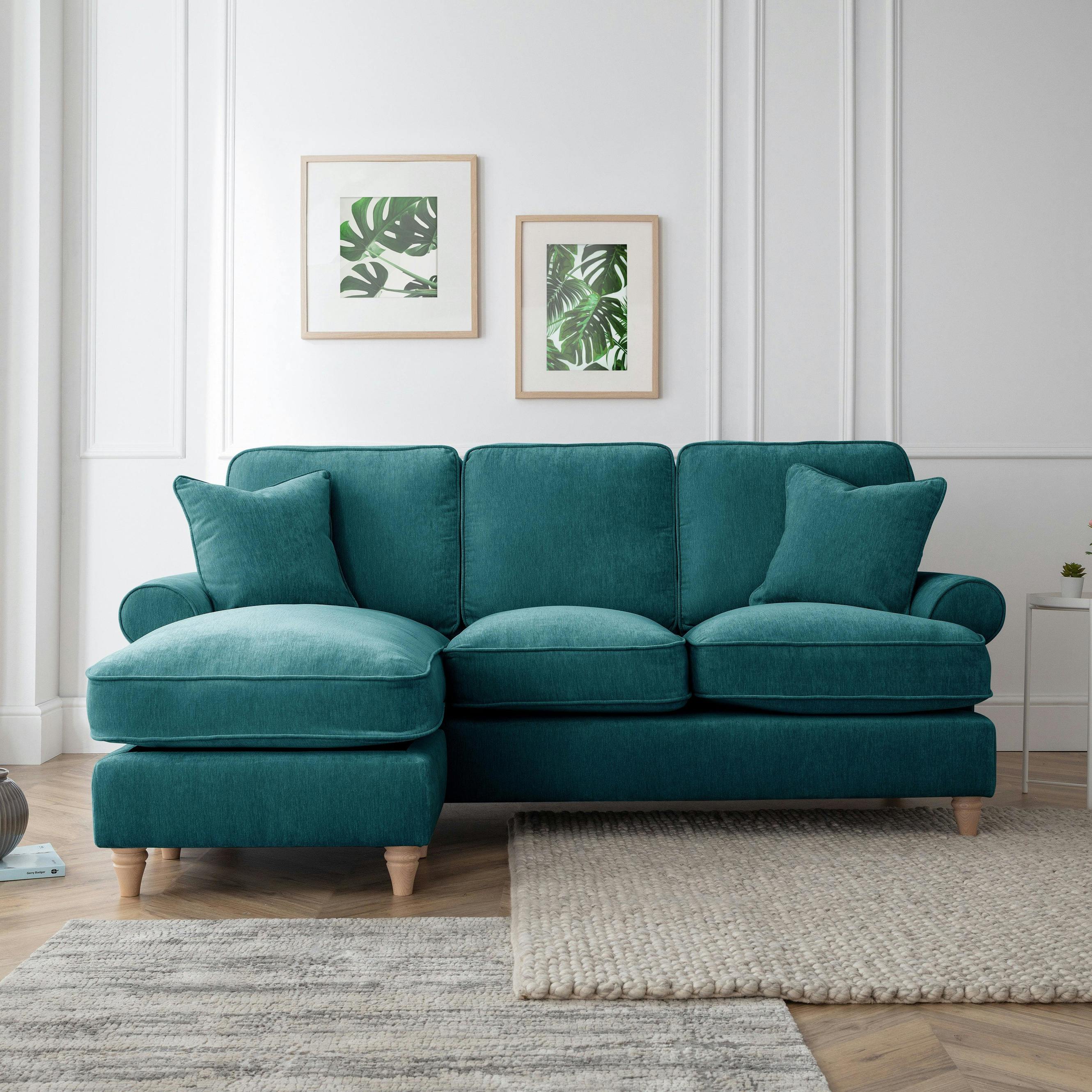 Rackhams The Bromfield Left Hand Chaise Sofa - Emerald