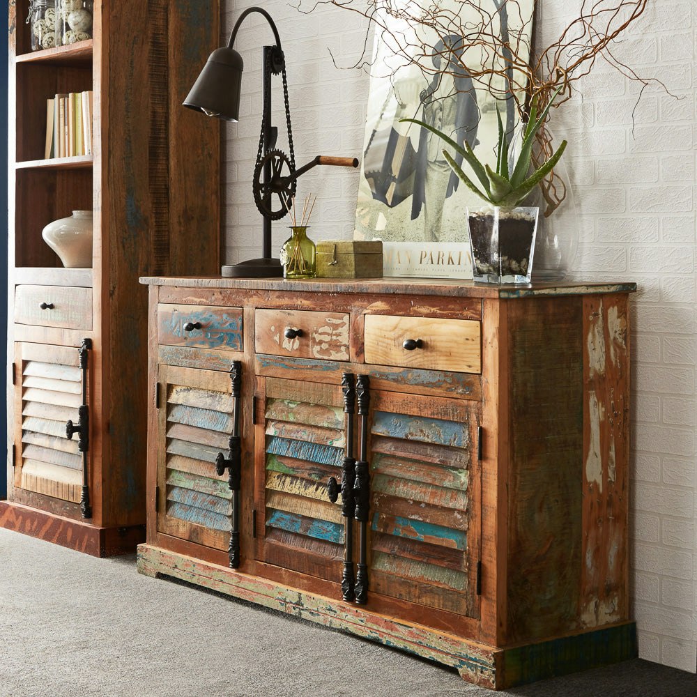 Ih Design Dahila Reclaimed Boat Large Sideboard - Wood - 1