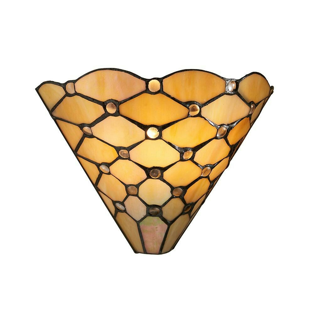 Loops Light/Black Tiffany Glass Geometric Wall - Matt Steel - 40W E14 Golf Bulb Needed Size 40