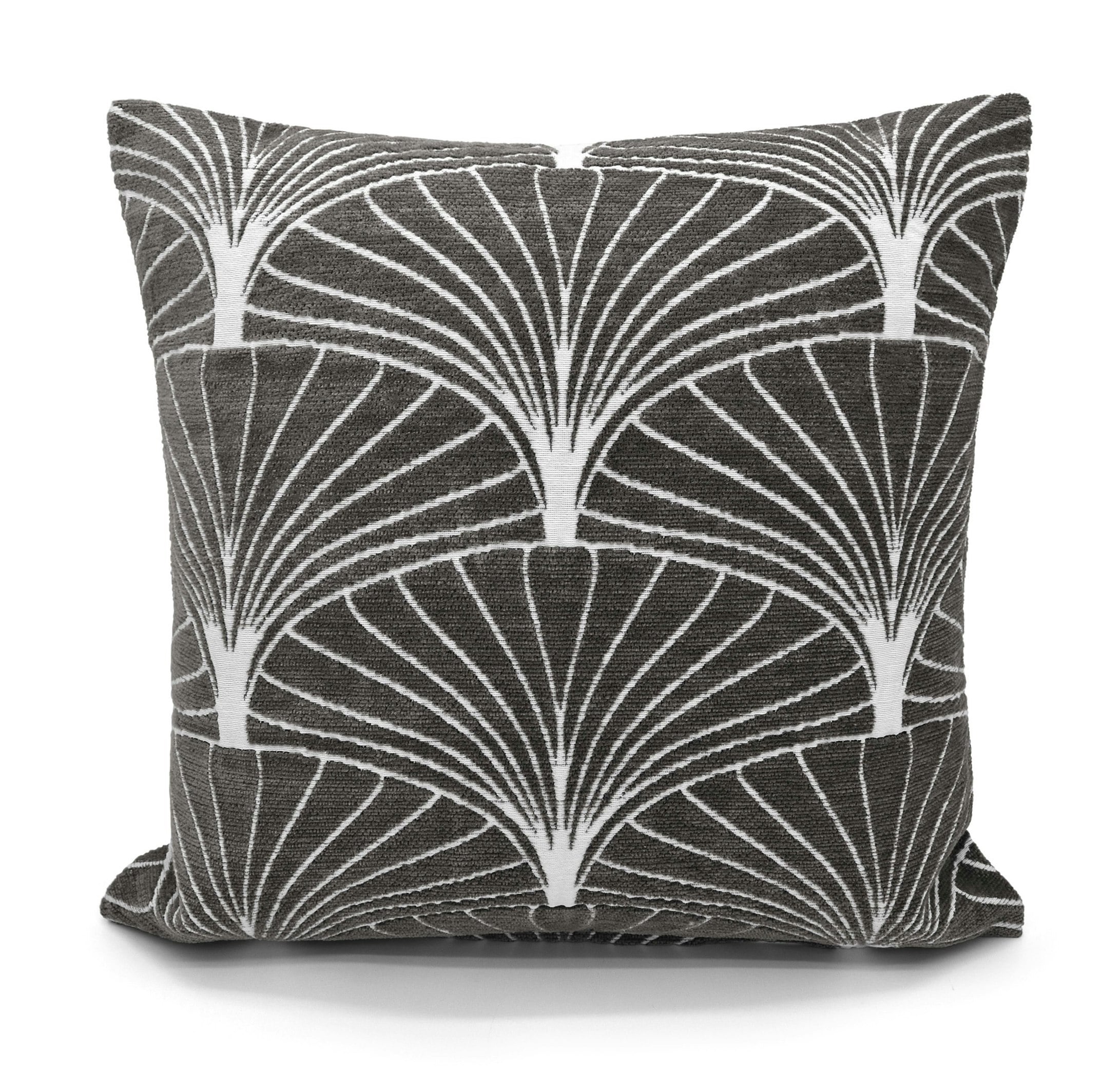 Velosso Luxury Chenille Pattern Cushion - 43Cm X 43Cm - Charcoal