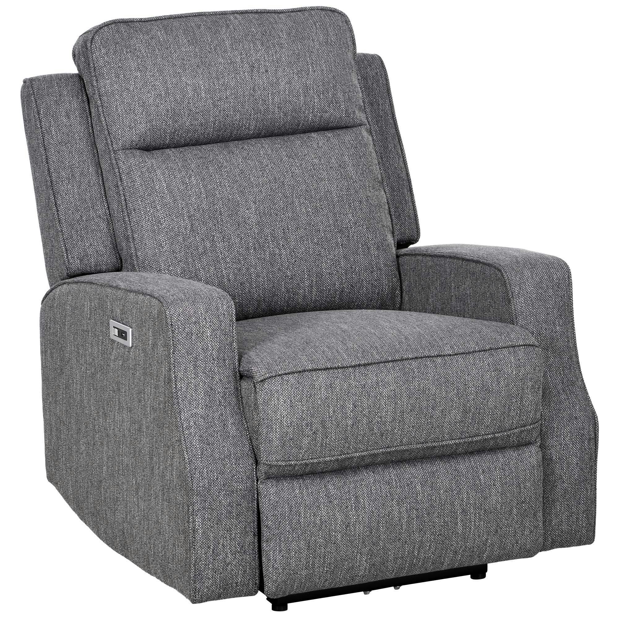 Homcom Electric Armchair, Fabric Recliner Chair With Usb Port, Charcoal Grey - Image 4