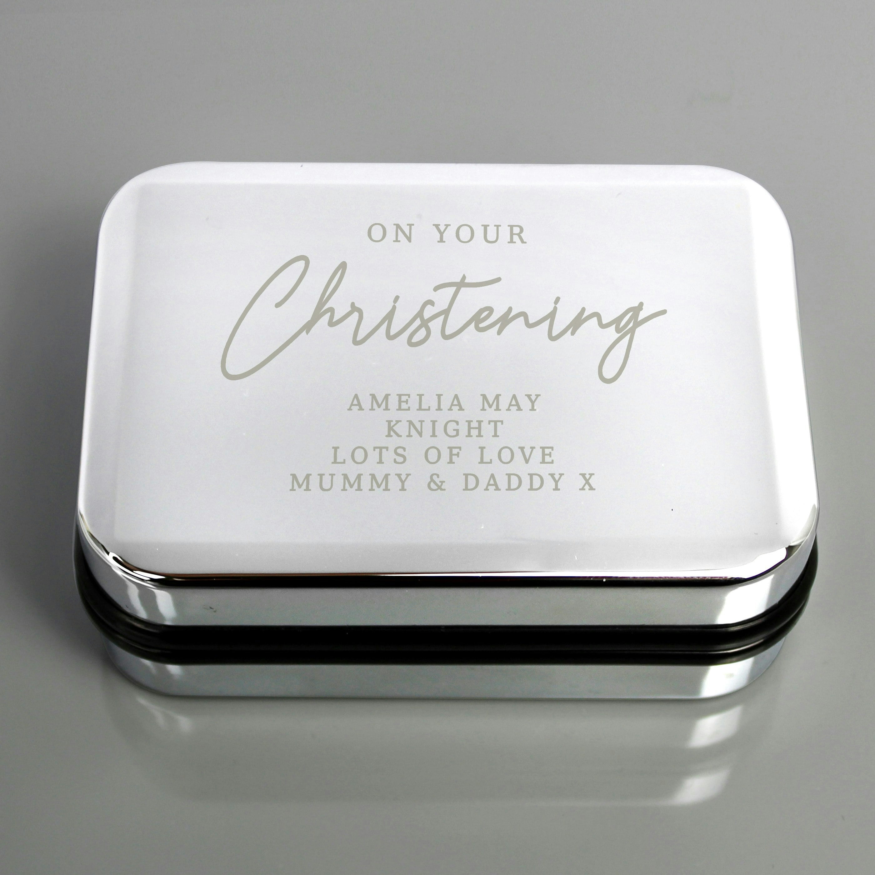 Personalised Memento Company Personalised Christening Necklace Box