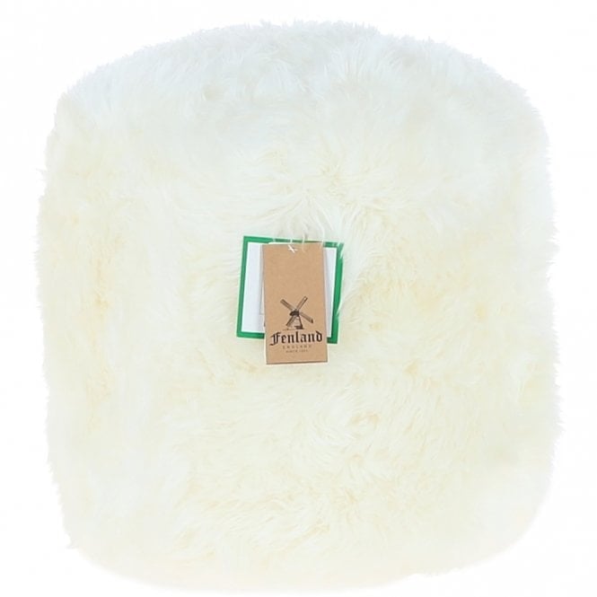 Fenland Ivory Sheepskin Pouffe Stool: Ff-Pouffe - Sheepskin - One Size