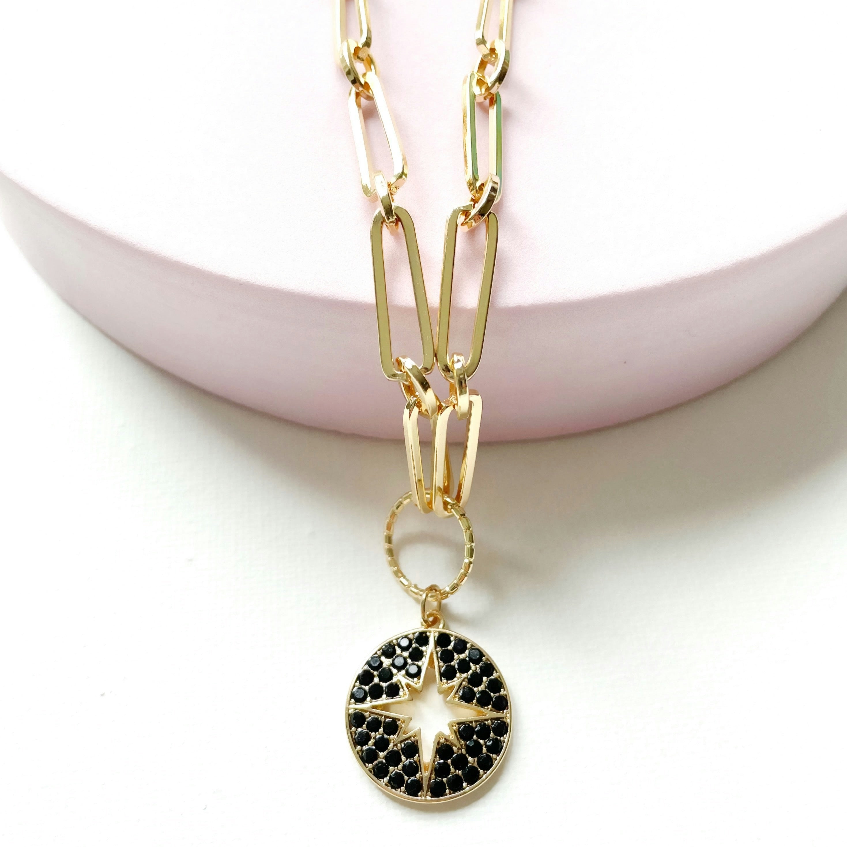 Luxe Tones Nova Star Burst Large Link Necklace