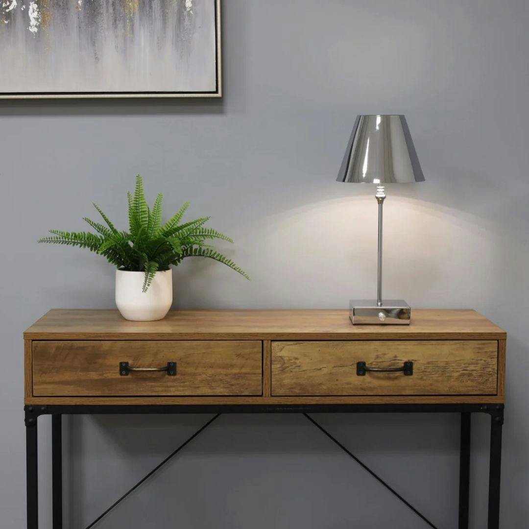 Pagazzi Lighting White/Light Lustre Polished Chrome Rechargeable Table Lamp