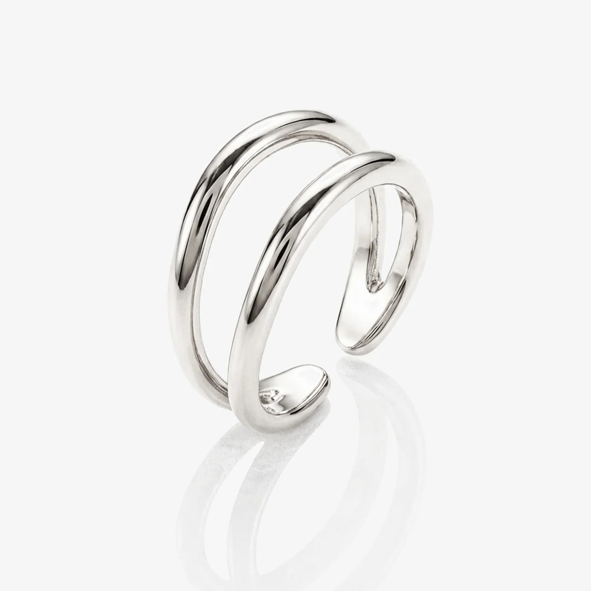 Muchv Silver Wave Ring - Adjustable