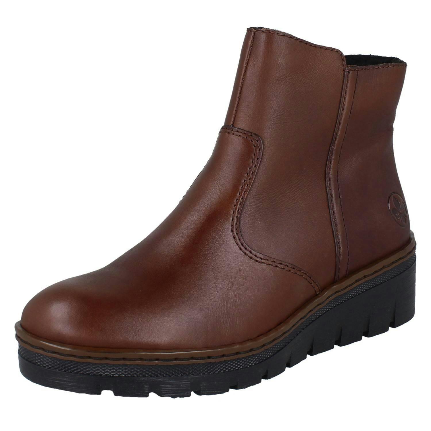 Rieker Women's Brown Fleece Lined Ankle Boots X9165 - Uk 7.5