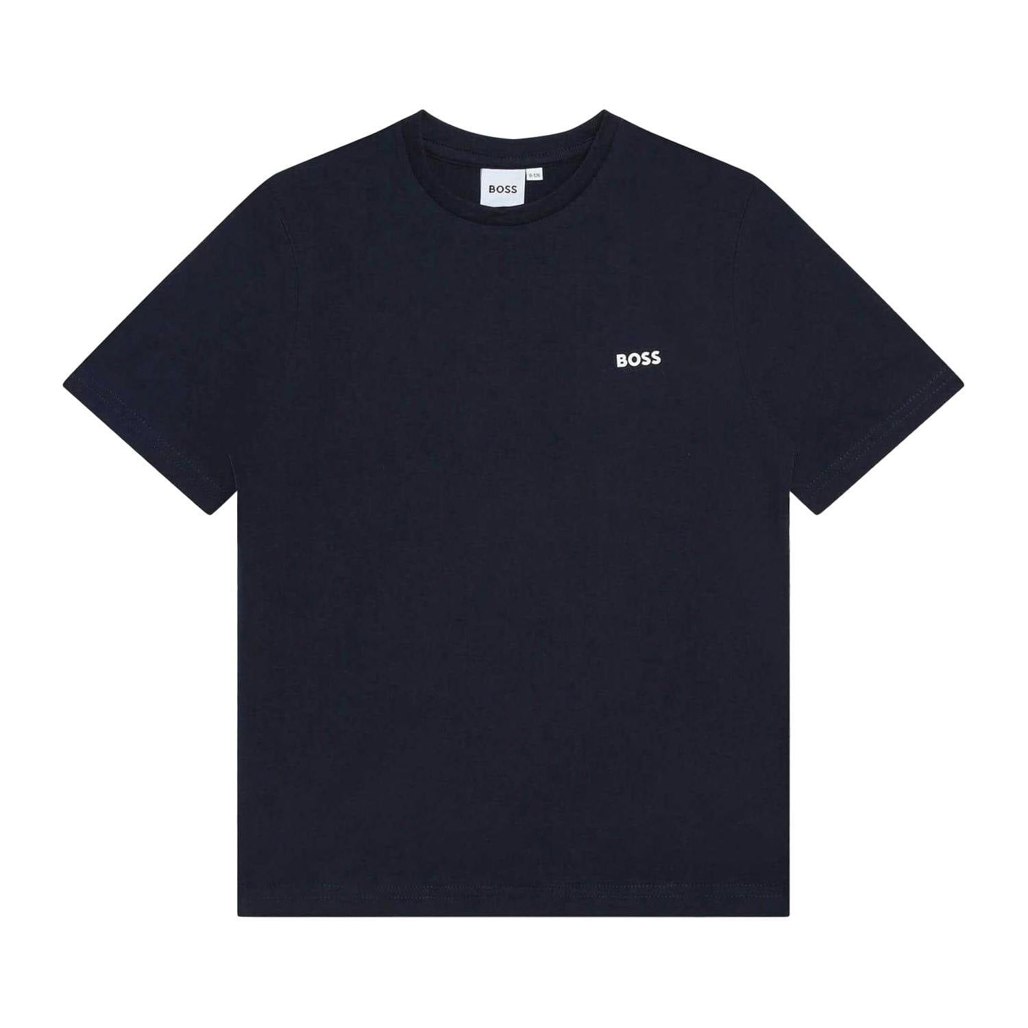 Boss Boys Small Logo T-Shirt - Navy - 14 Years - Navy - 95% Cotton/5% Elastane