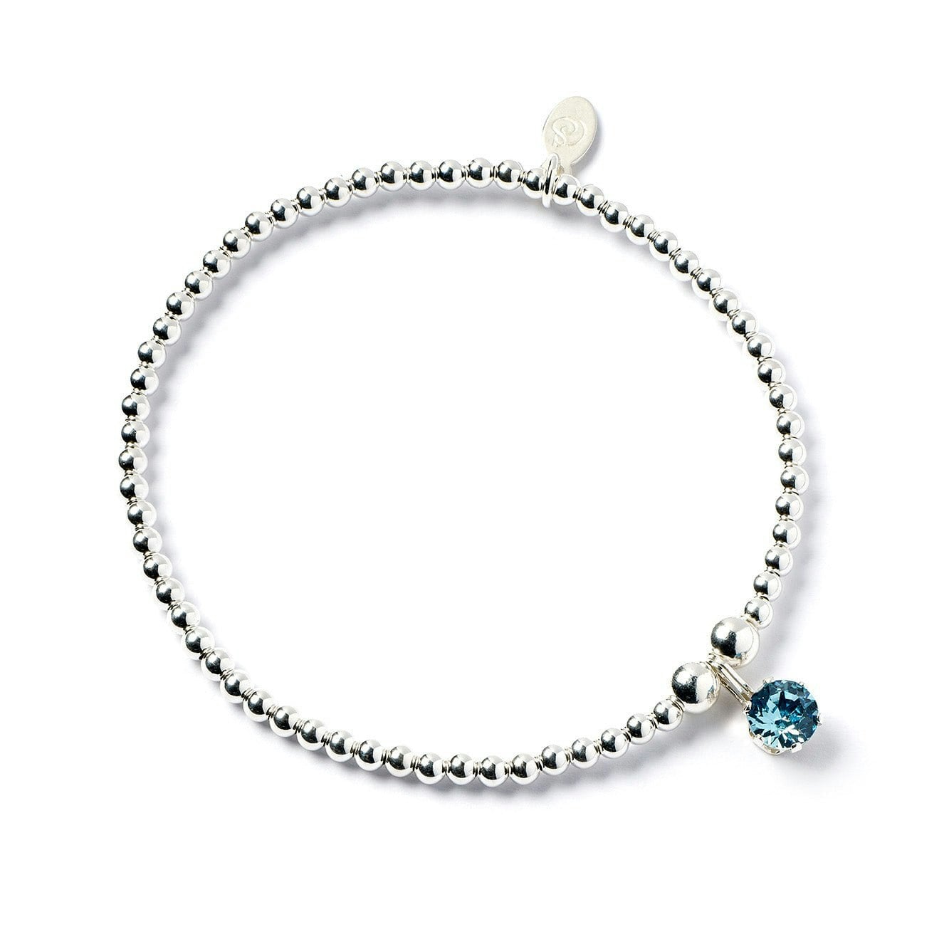 Mylee London Silver Sterling Birthstone Crystal Bracelet - Child - March - March