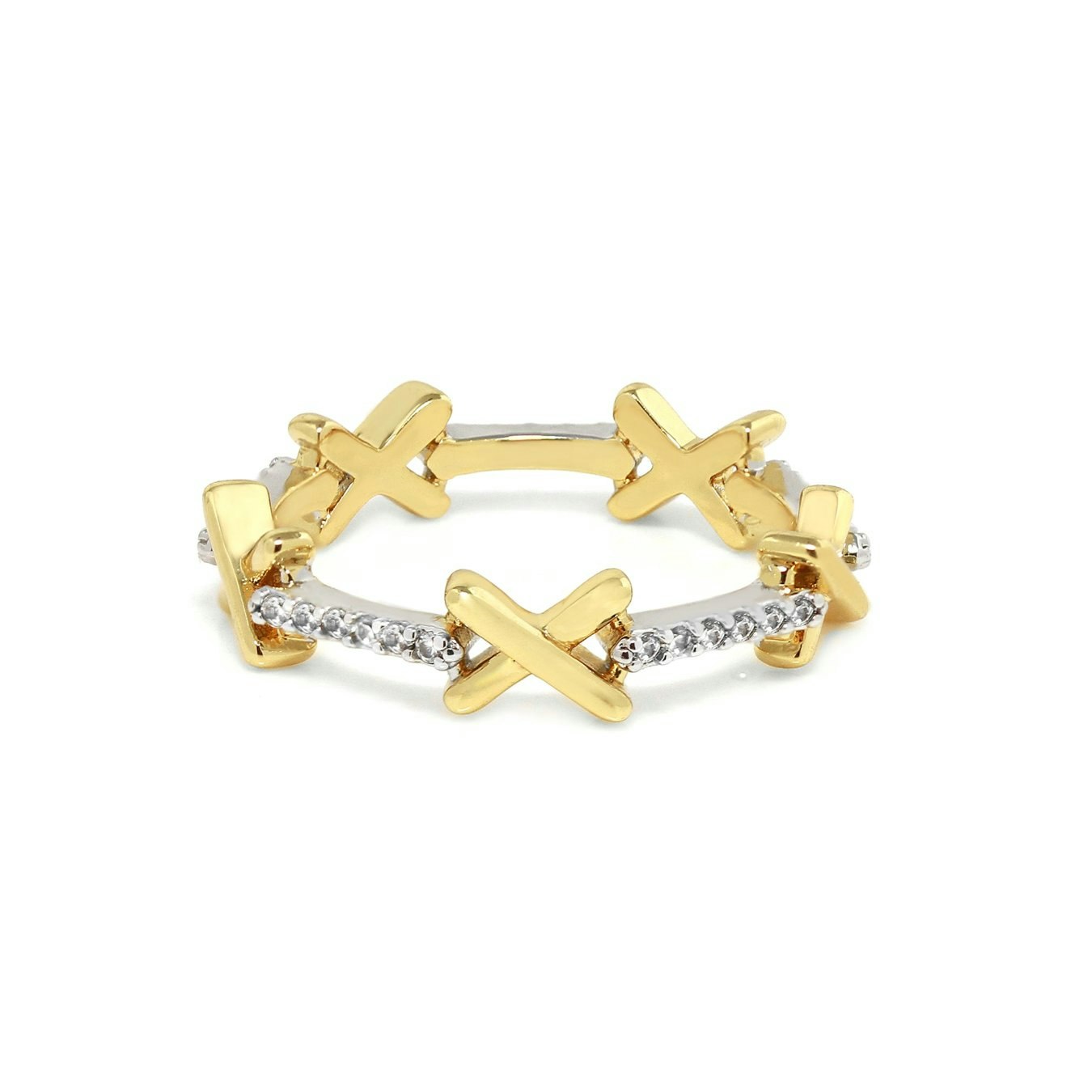 Say It With Gold/Silver Kiss Ring - & Plated - Medium (O)