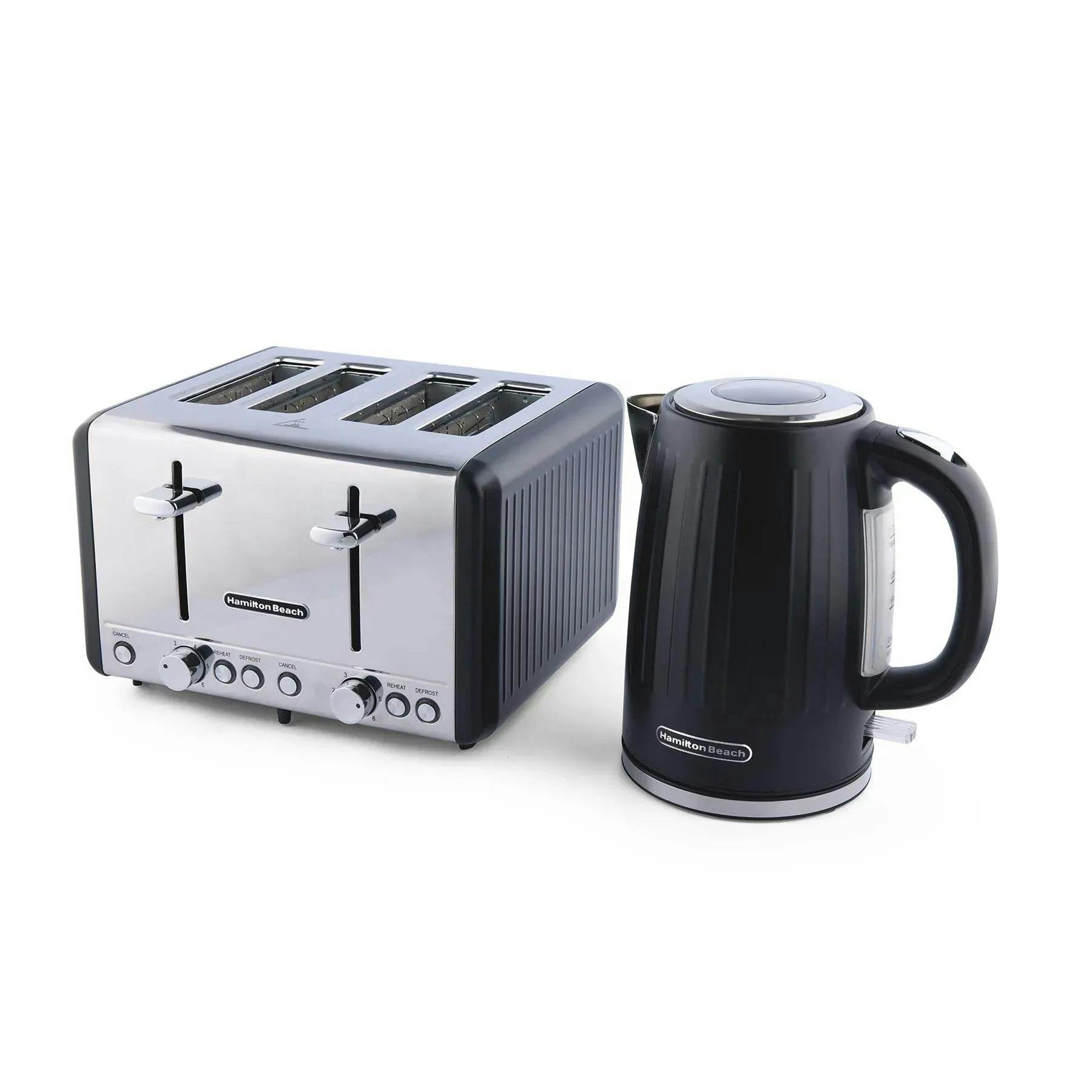 Hamilton Beach Harmony Breakfast Jug Kettle & 4-Slice Toaster Bundle - Espresso, Black - Image 3